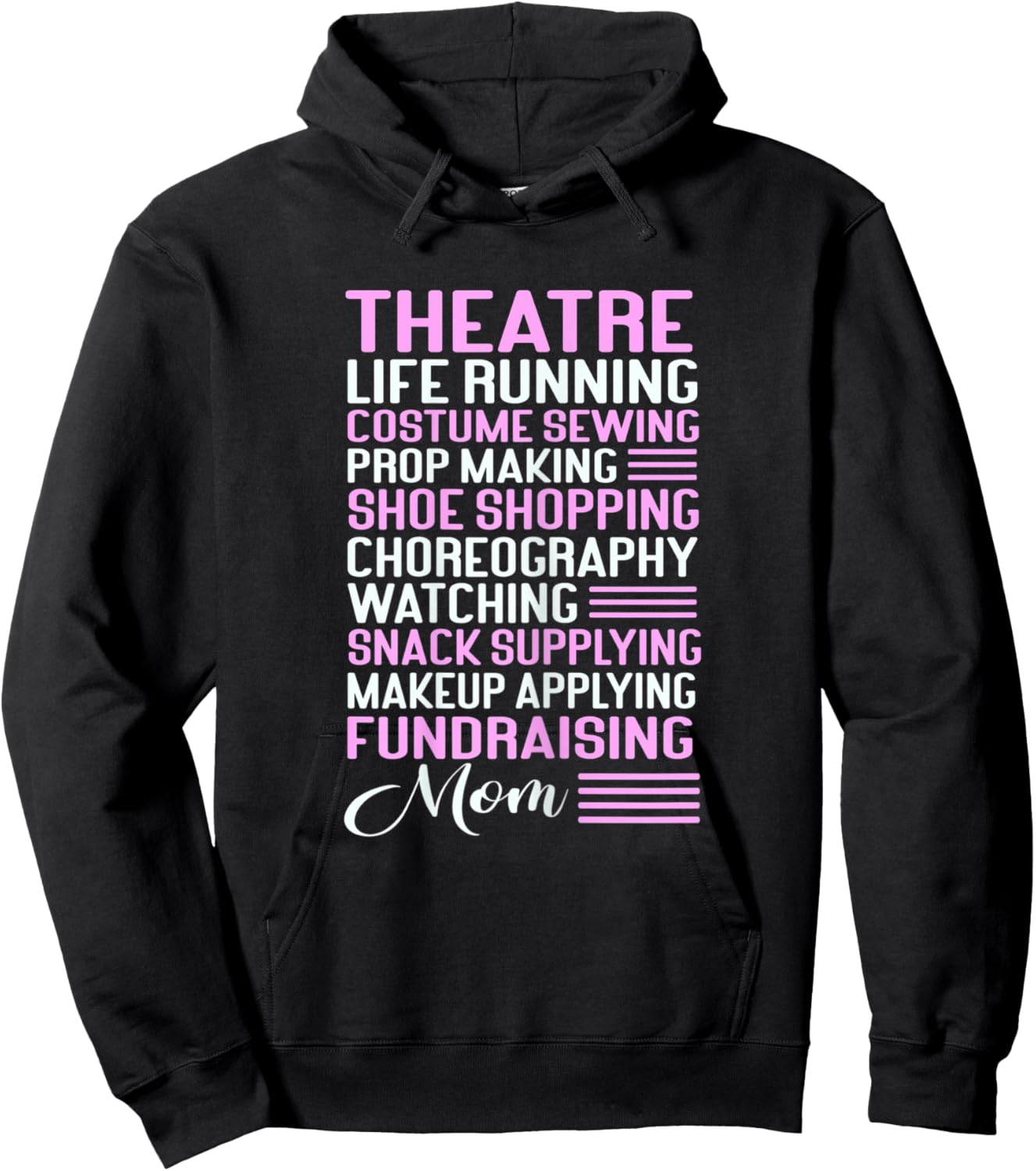 Theatre Mom, Theater Actress Broadway Musical Theatre Hoodie - Hoodie | Black