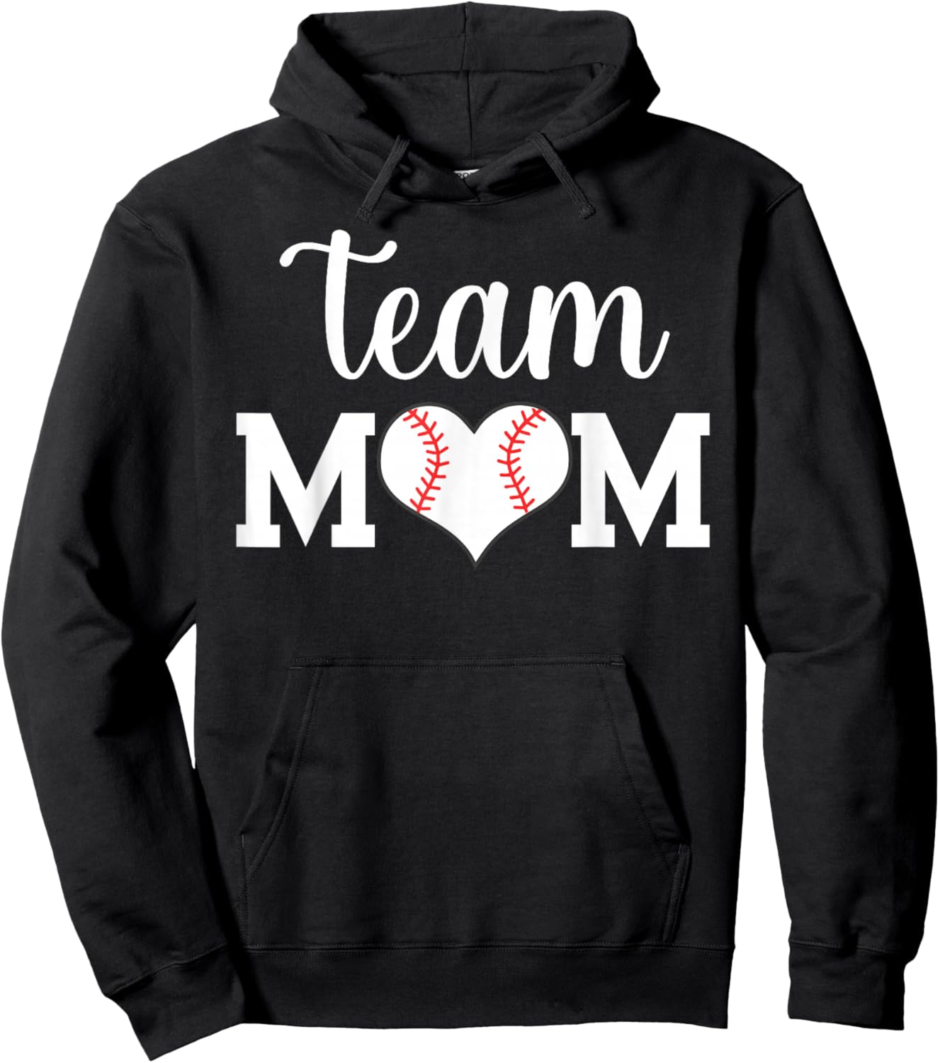 Team Mom Baseball Hoodie - Hoodie | Black