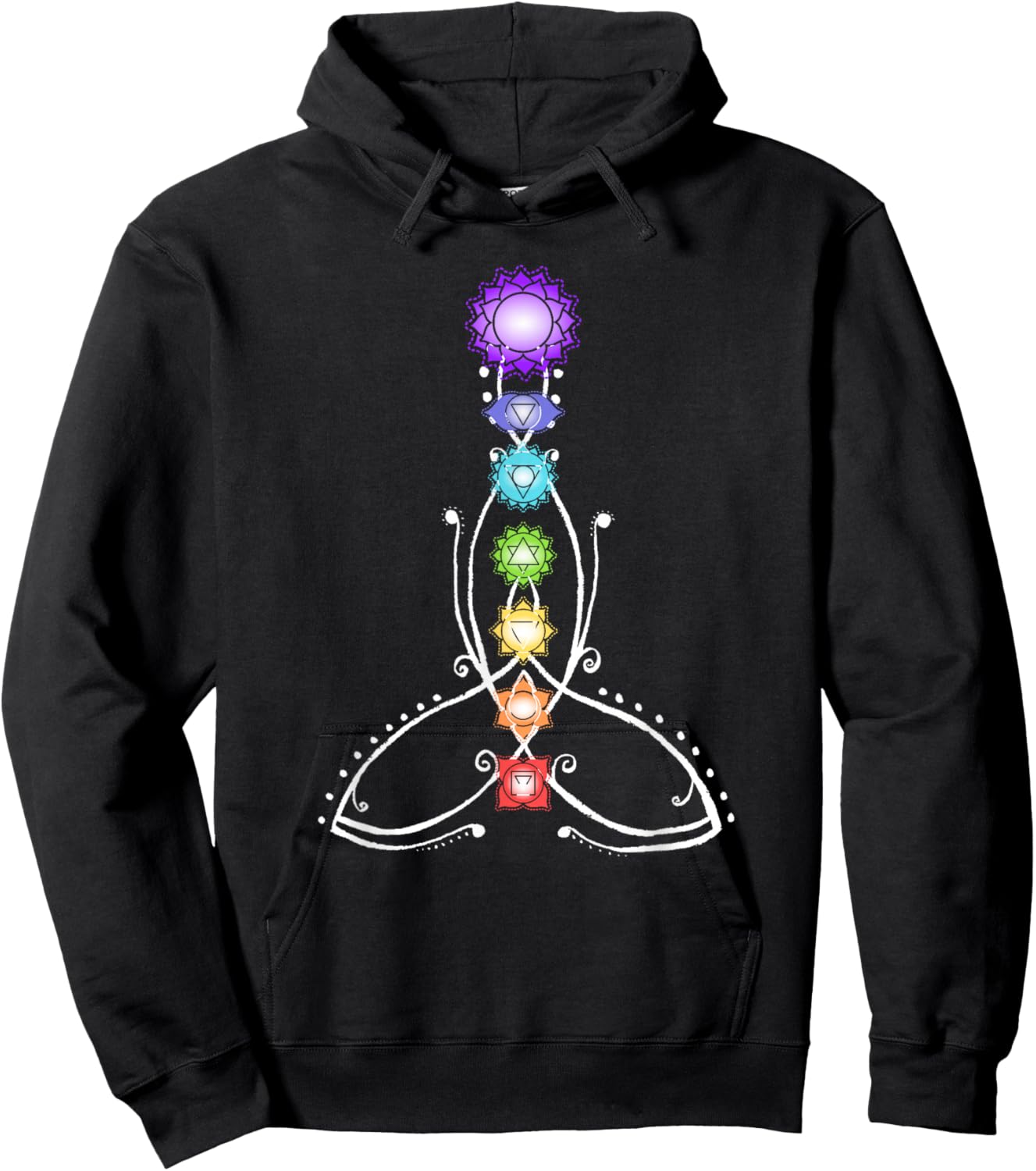 Yoga Meditation Spiritual Body Energy Centres Chakra Hoodie - Hoodie | Black