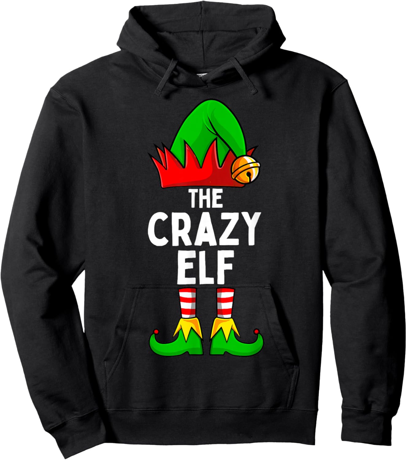 Crazy Elf Matching Family Christmas Hoodie - Hoodie | Black