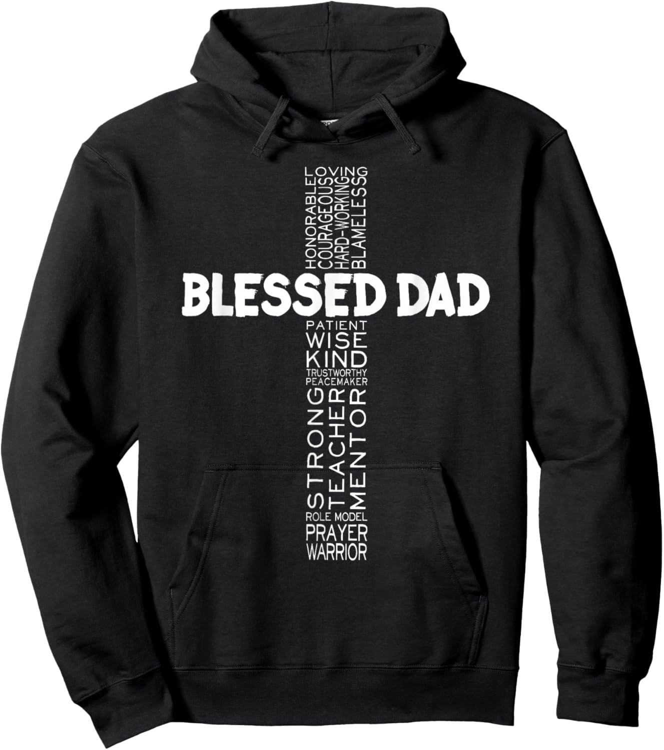 Father's Day Gift Dad Husband Blessed Dad Christian Hoodie - Hoodie | Black