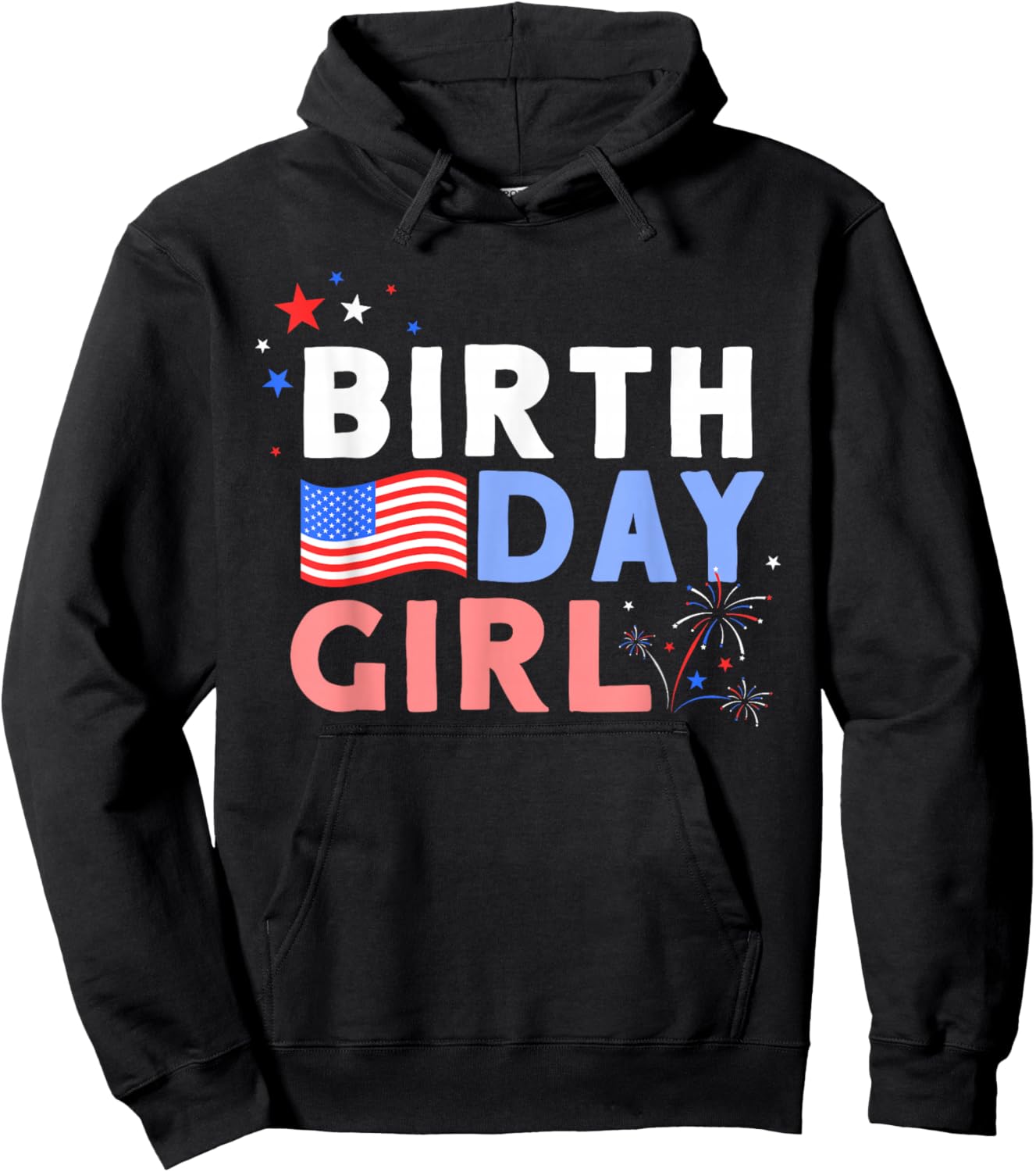 Cute It's My Birthday 4th of July Design Hoodie - Hoodie | Black