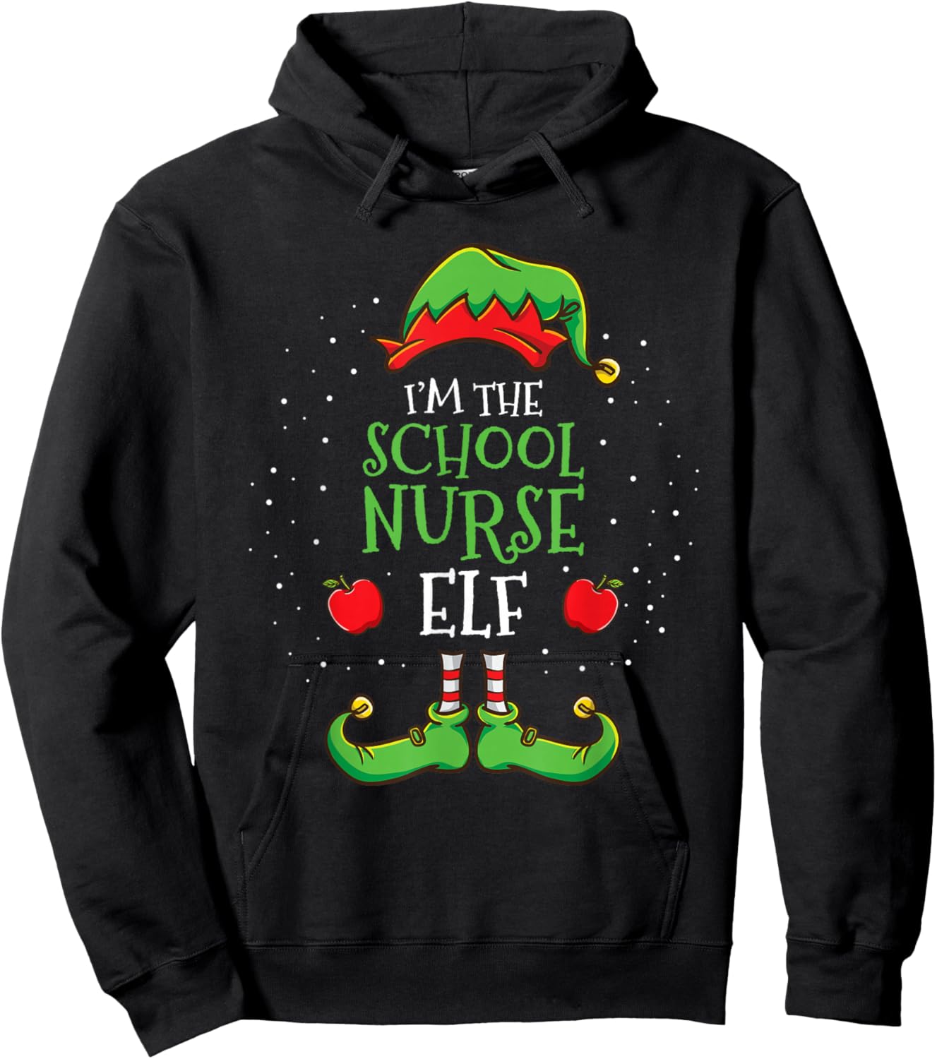 Im The School Nurse Elf Christmas Hoodie - Hoodie | Black