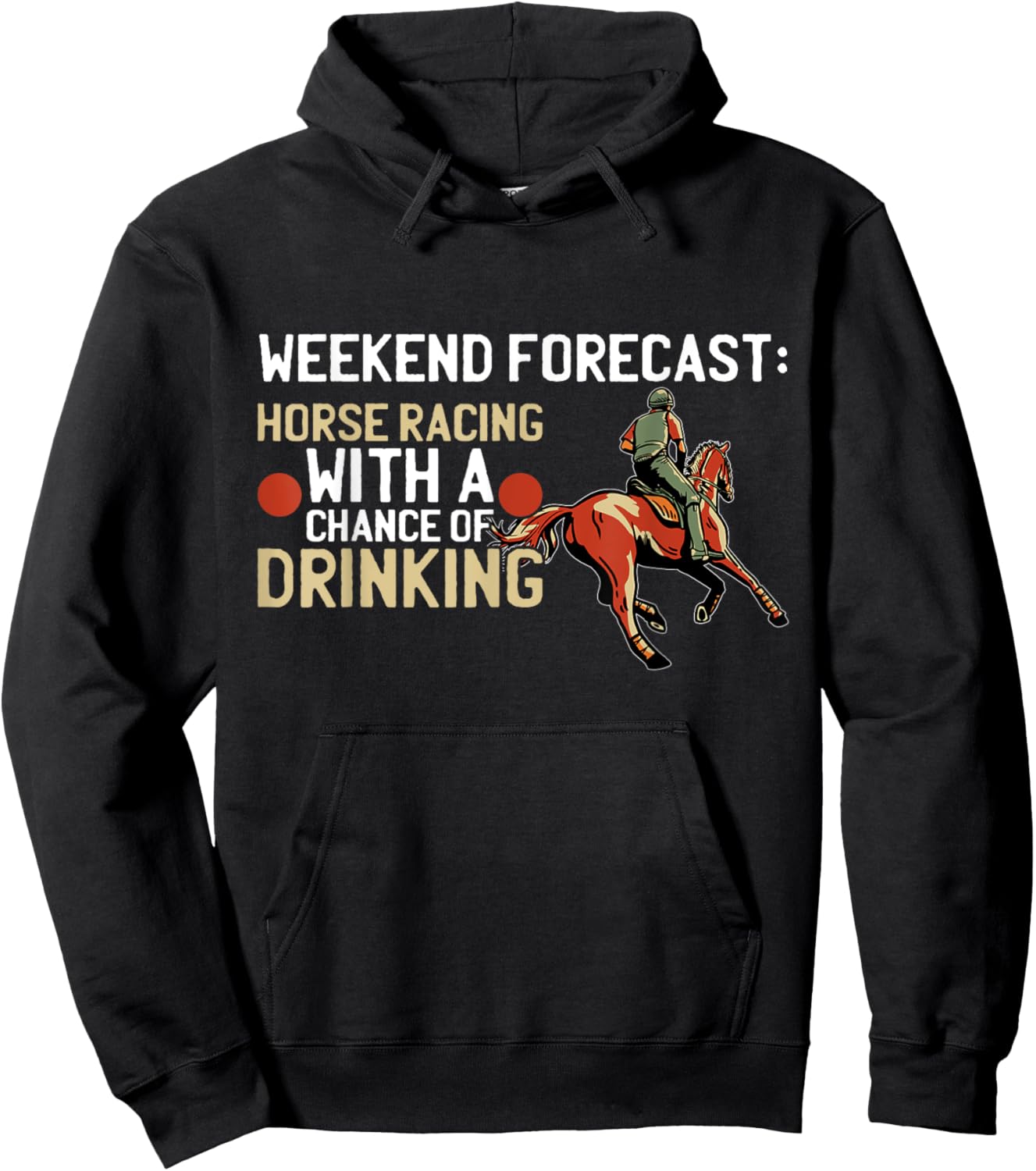 Retro Jockey Gambling Vintage For Dad's Men's Black Horse Racing Hoodie - Hoodie | Black