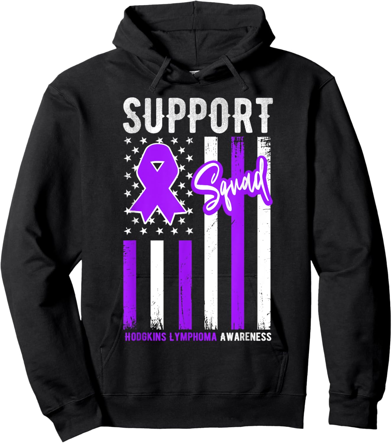 Support Squad Hodgkin's Lymphoma Cancer Disease Awareness Hoodie - Hoodie | Black