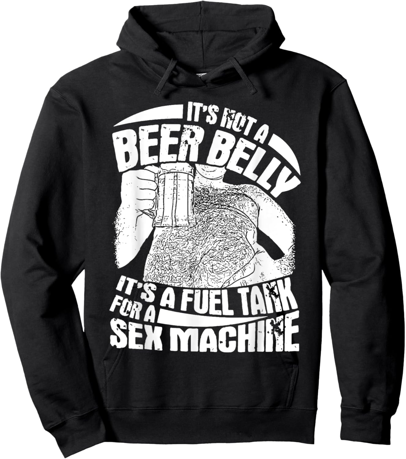 It's Not A Beer Belly It's A Furl Tank For A Sex Machine Hoodie - Hoodie | Black