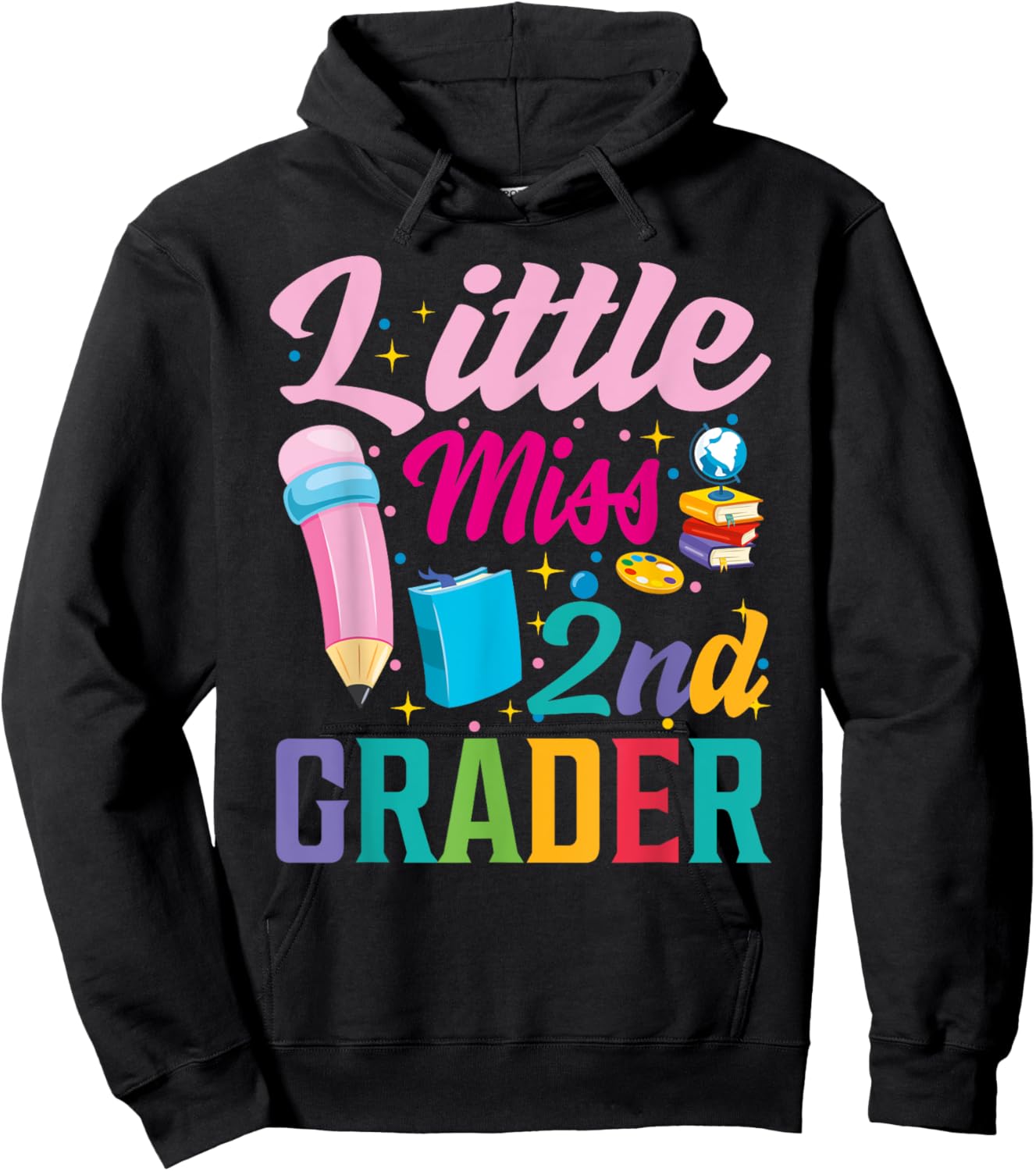 little miss 2nd Grade Grader girls 1st day back to school Hoodie - Hoodie | Black