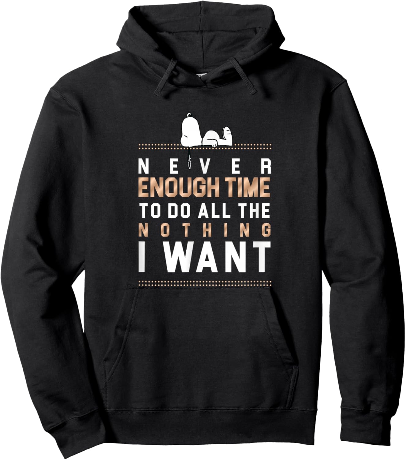 Peanuts Snoopy Never Enough Time Hoodie - Hoodie | Black