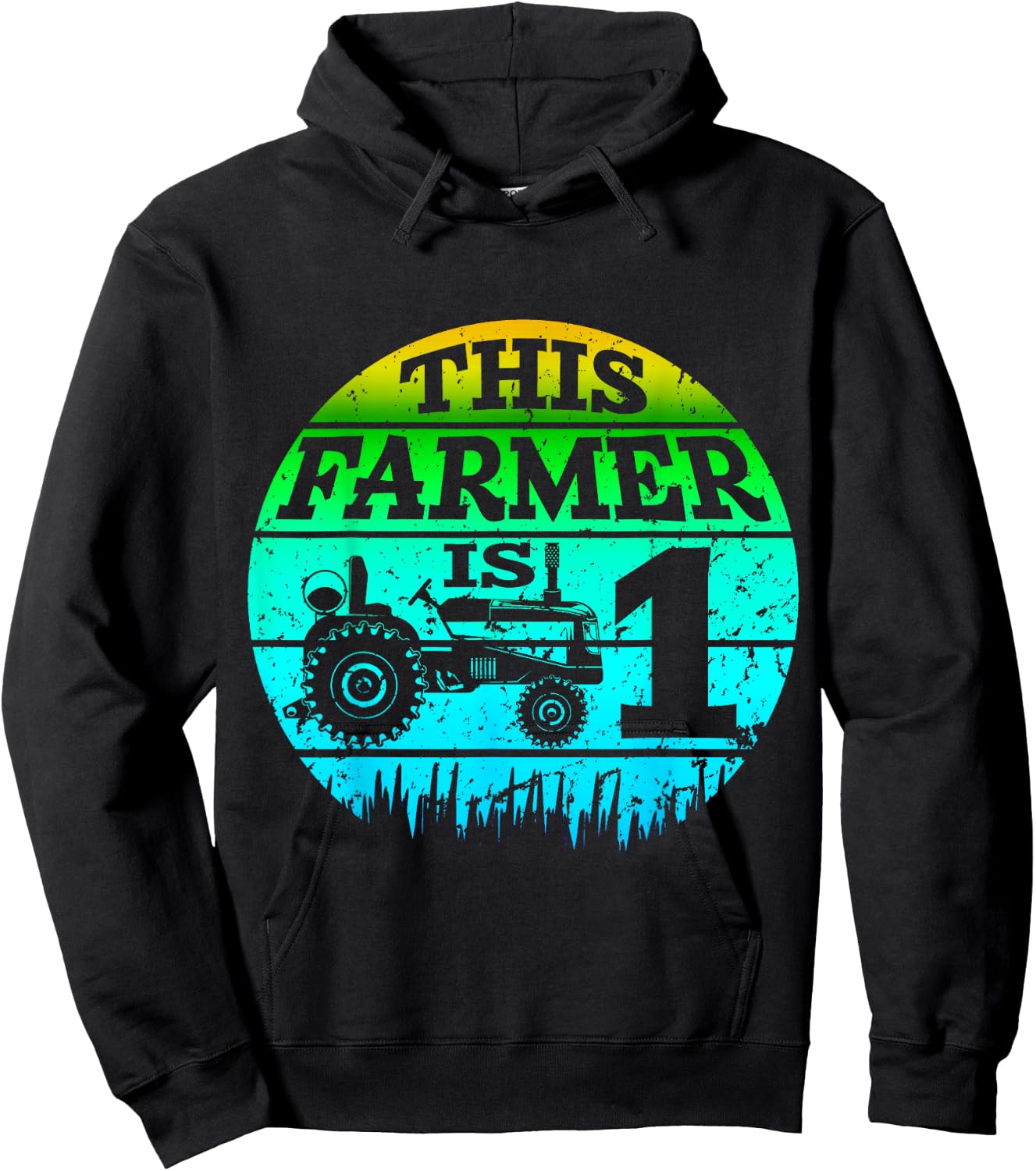 1st Birthday Farmer 1 Year Old Farm Truck Tractor Party Hoodie - Hoodie | Black