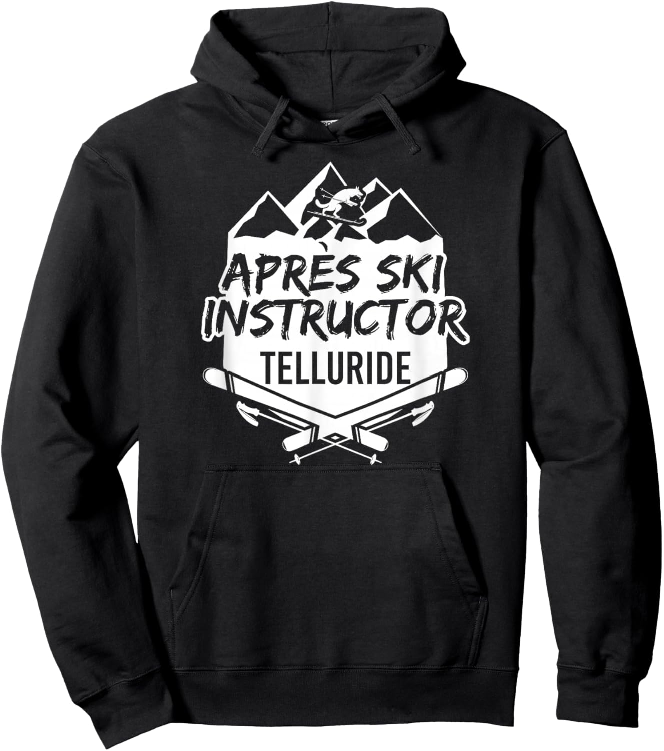 Après-Ski Instructor Telluride Mountain Skiing Skier Hoodie - Hoodie | Black