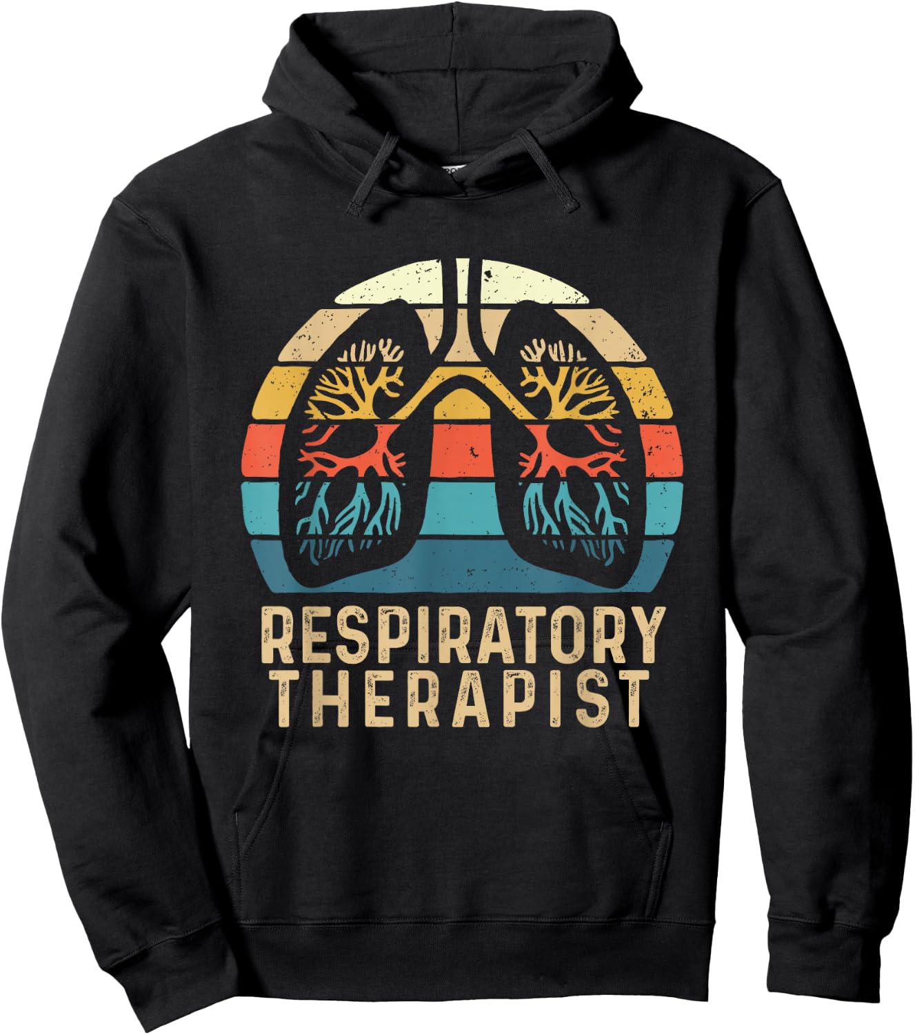 Respiratory Therapist - Retro Vintage Lungs Pulmonology RT Hoodie - Hoodie | Black