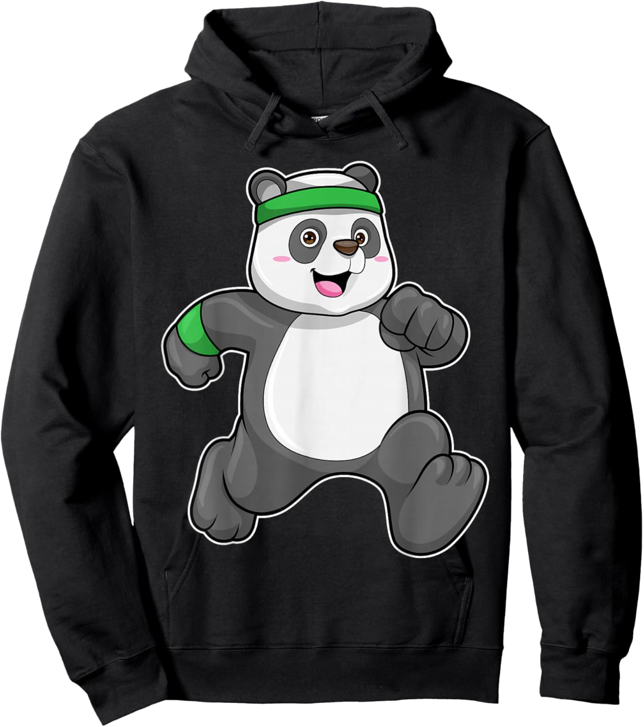 Panda Runner Running Sports Hoodie - Hoodie | Black