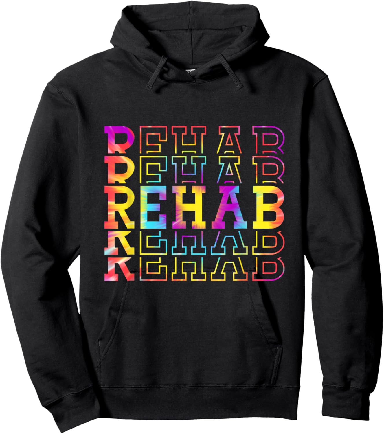 Tie Dye Cute Rehabilitation Nurse Rehab Nursing women girl Hoodie - Hoodie | Black