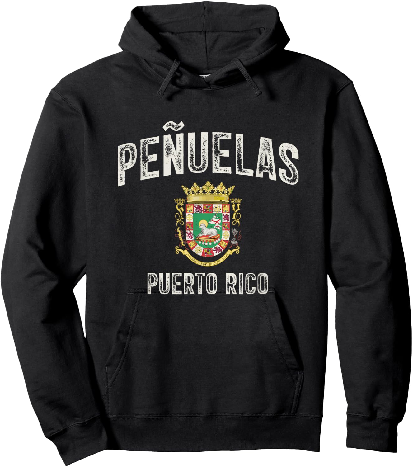 Peñuelas City in Puerto Rico, Puerto Rico Armorial Hoodie - Hoodie | Black