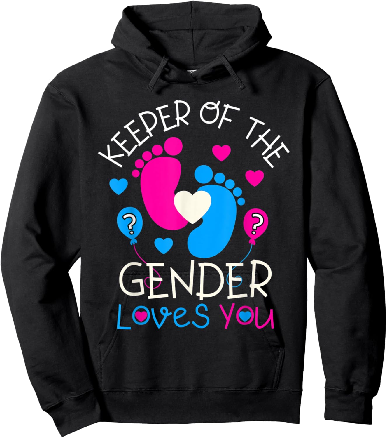 Keeper of the Gender Loves You Baby Gender Reveal Party Hoodie - Hoodie | Black