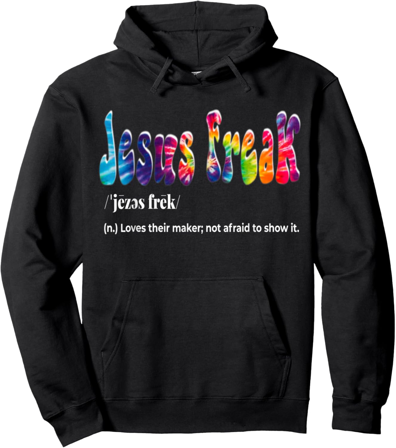 Jesus Freak Funny Christian Calligraphy Faith In God Hoodie - Hoodie | Black