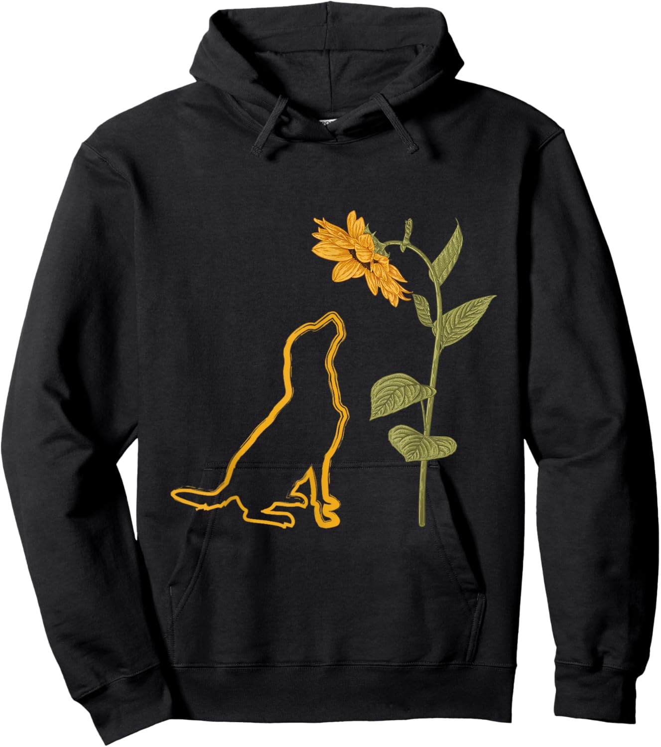 Labrador Retriever Sunflower Dog Puppy Doggie Pet Lover Women Kids Hoodie - Hoodie | Black