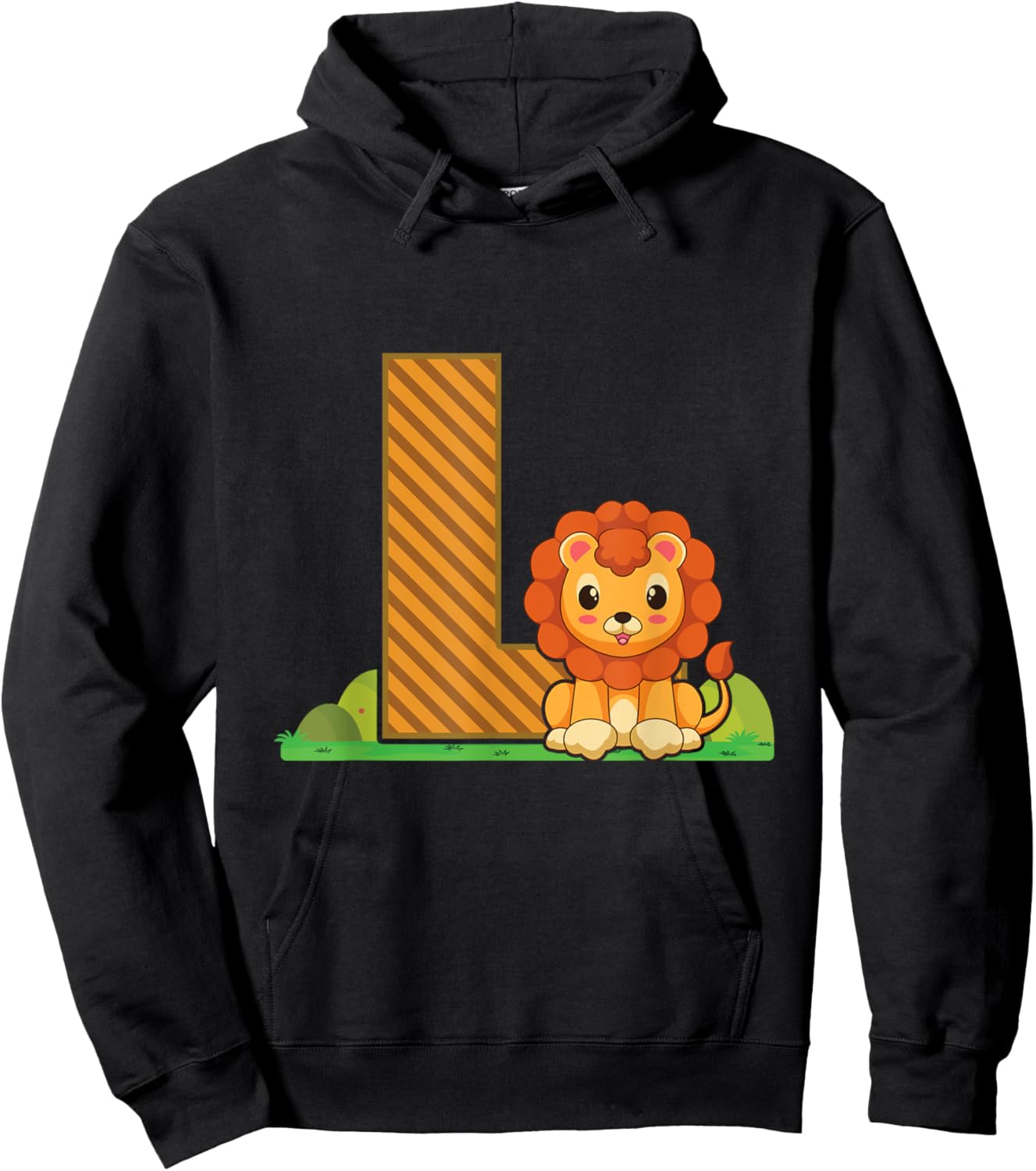 Letter L Lion Alphabet Last Name Consonant Initials Animal Hoodie - Hoodie | Black