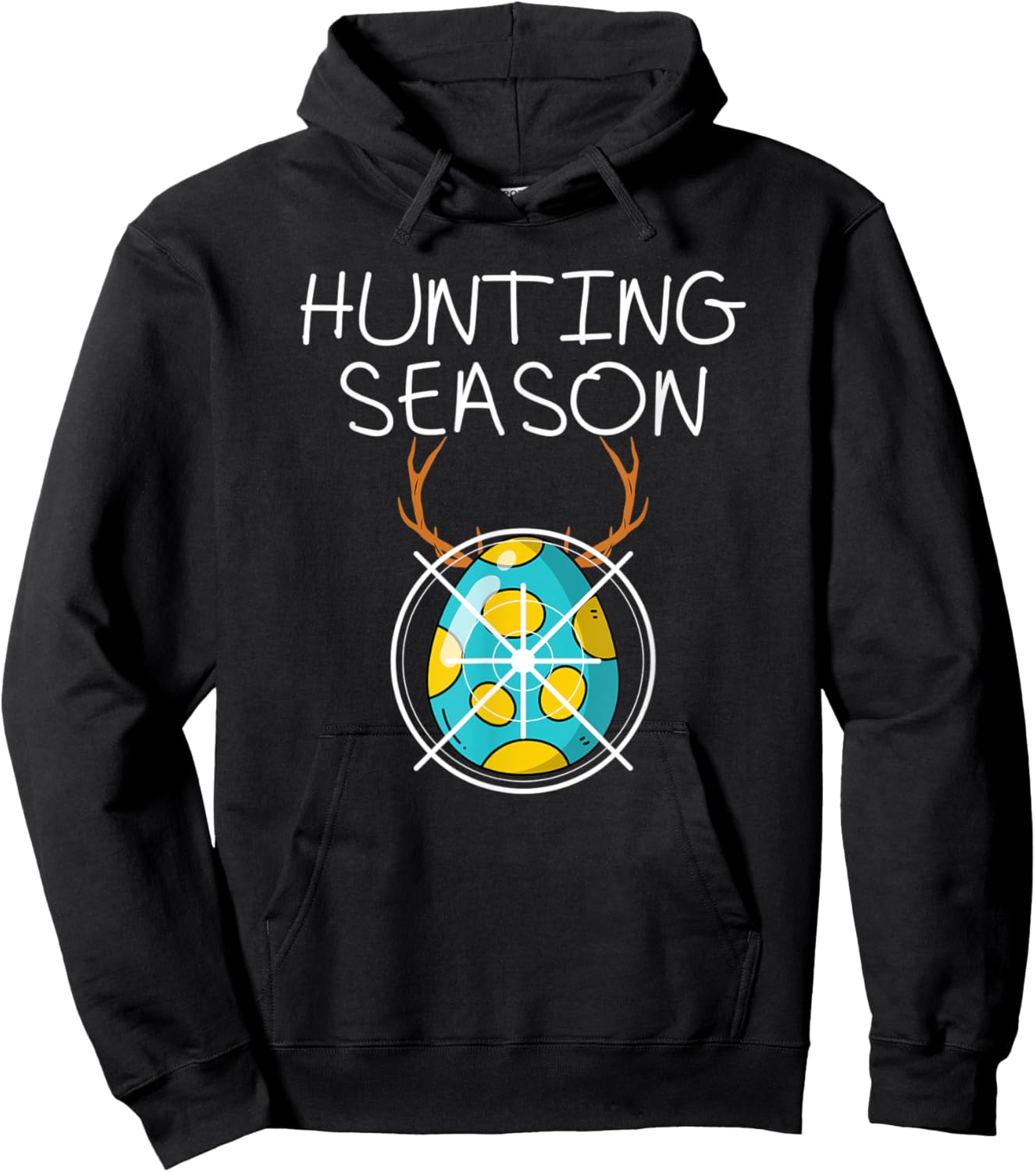 Hunting Season Eggs Deer Funny Easter Day Egg Hunt Hunter Hoodie - Hoodie | Black