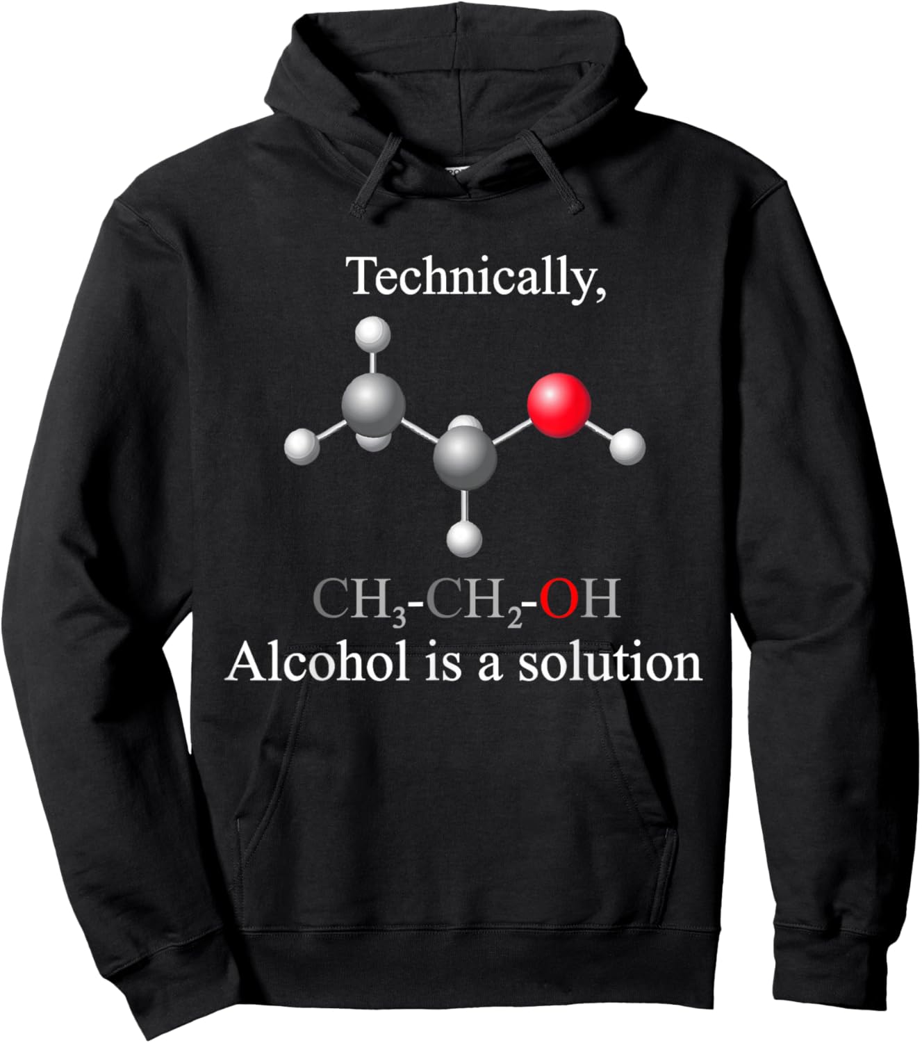 Technically, Alcohol is a Solution Funny Nerd Beer Chemistry Hoodie - Hoodie | Black