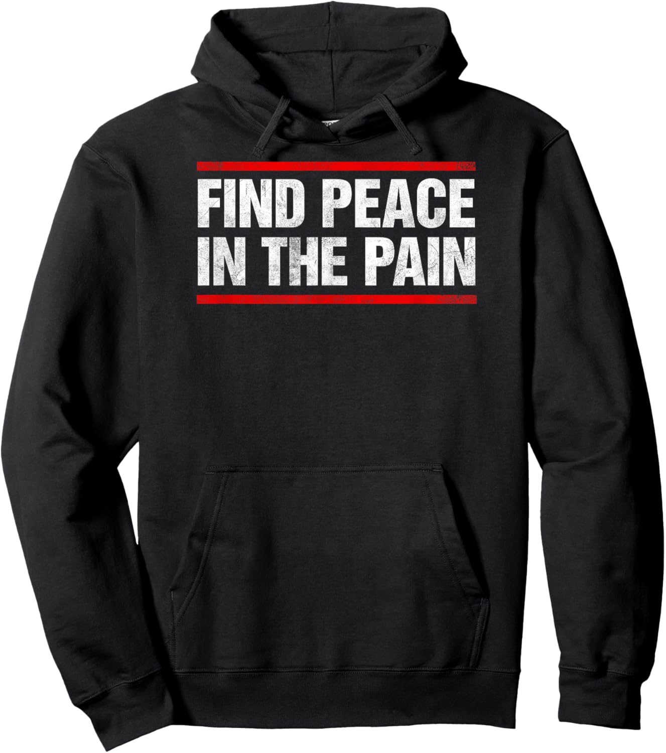 Find Peace In The Pain Vintage Distressed Hoodie - Hoodie | Black