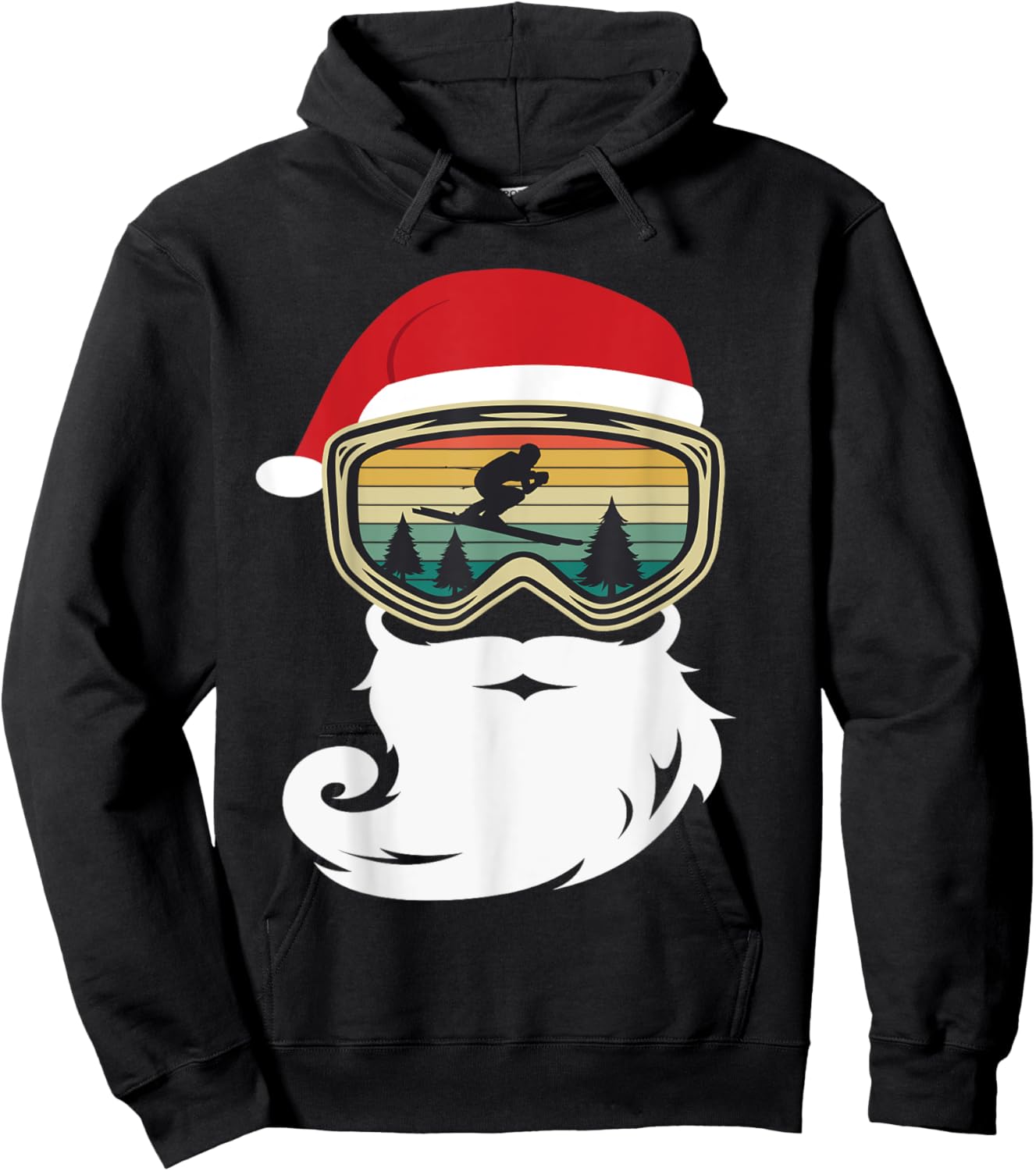 Ski Christmas Winter Ski Funny Gift Hoodie - Hoodie | Black