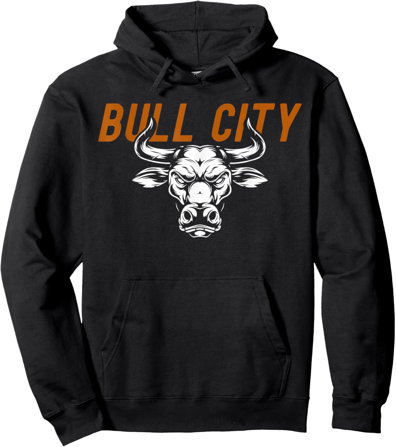 Bull City Durham NC 919 North Carolina Bull Head Hoodie - Hoodie | Black