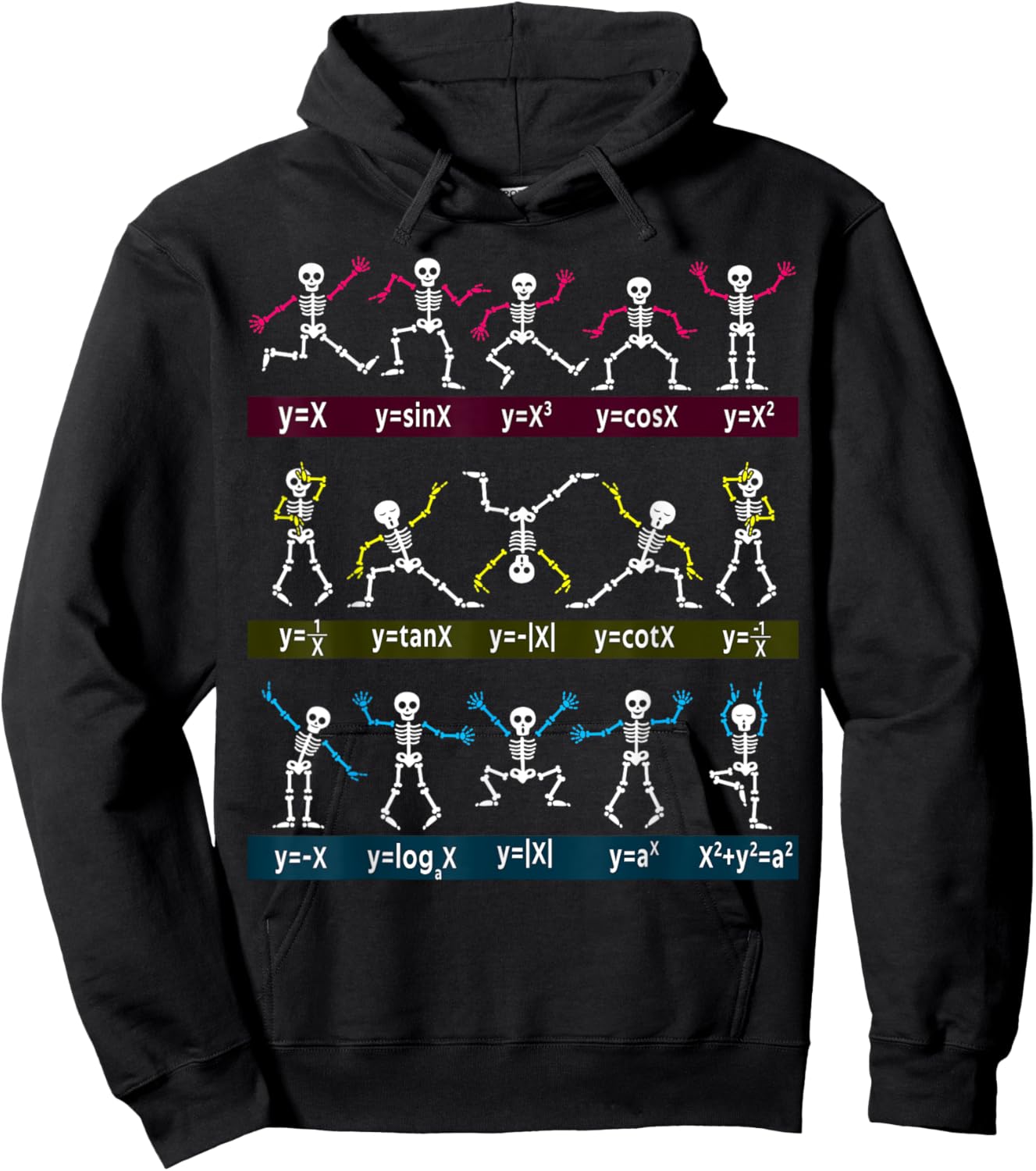 Algebra Dance Funny Function Skeleton Geek Pun Math Equation Hoodie - Hoodie | Black