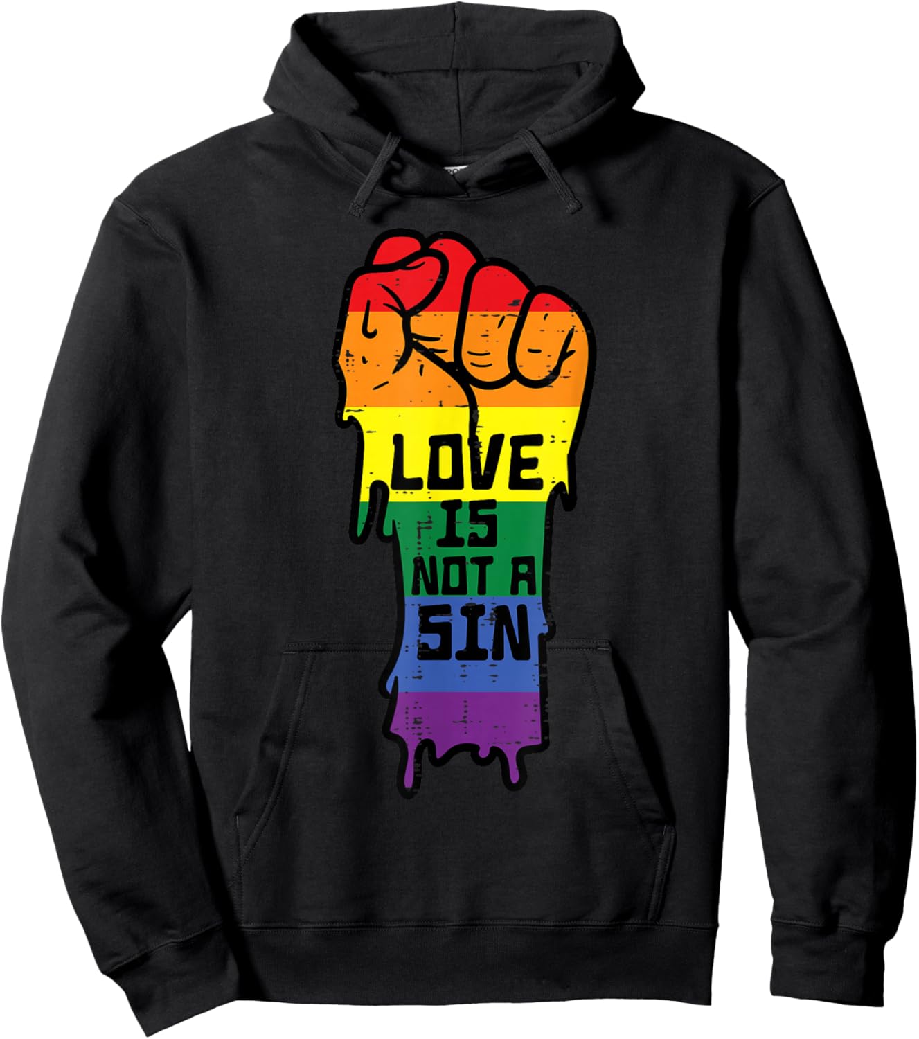 Love Is No Sin Protest Pride Month Straight Ally Hoodie - Hoodie | Black