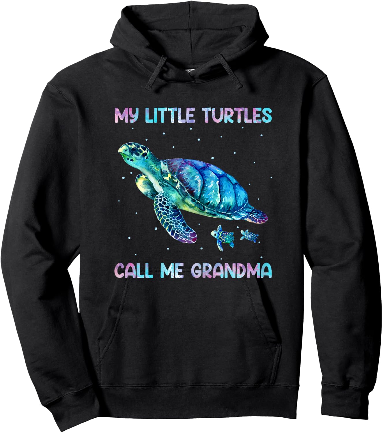 Turtle Watercolor Sea Ocean My Turtles Call Me Grandma Hoodie - Hoodie | Black