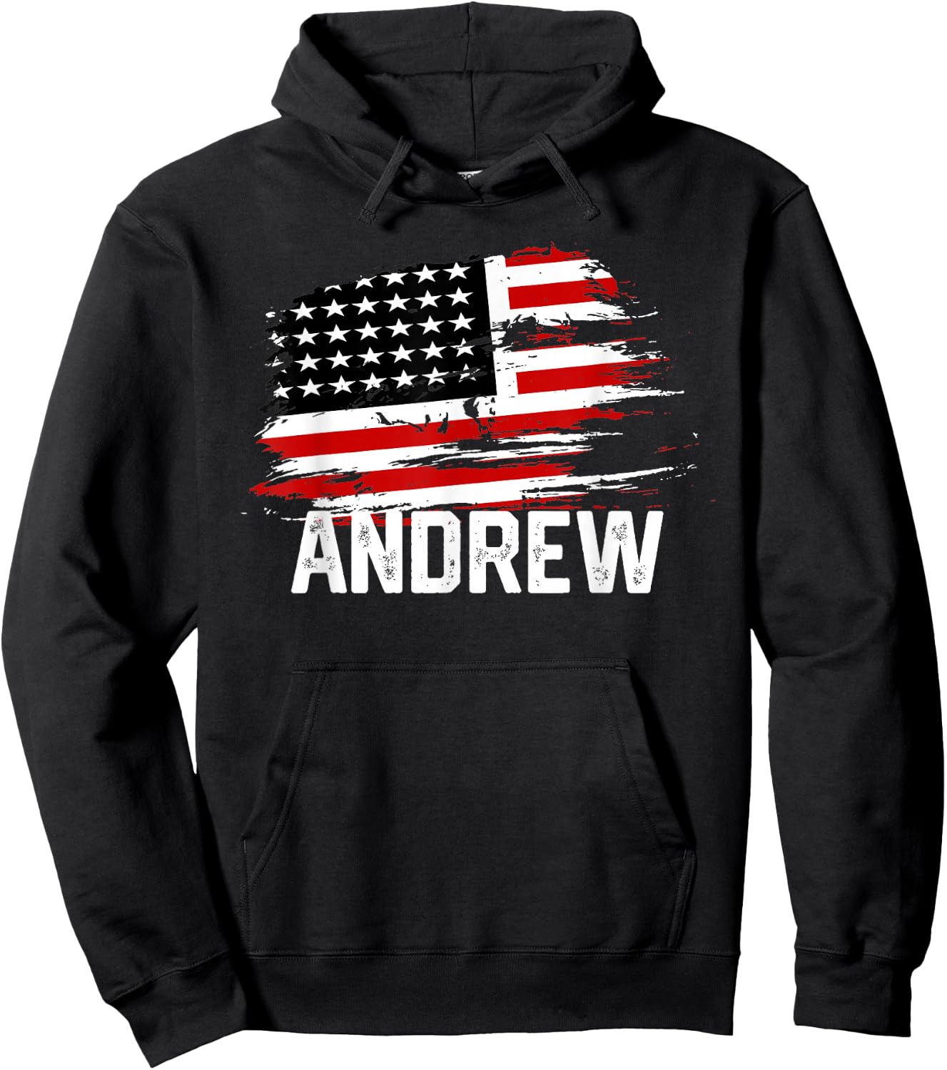 ANDREW USA Flag Personalized 4th of July ANDREW Hoodie - Hoodie | Black