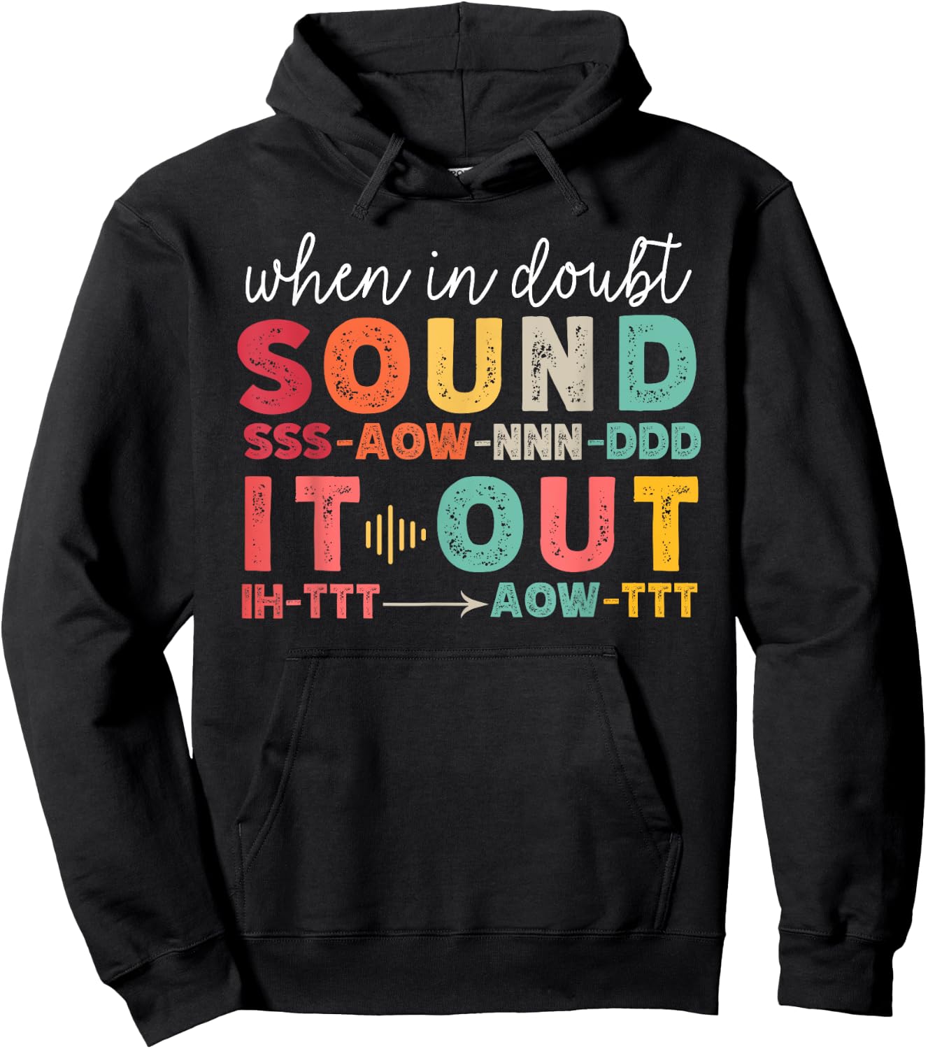 Phonemic Awareness Phonics Teacher Retro Science of Reading Hoodie - Hoodie | Black