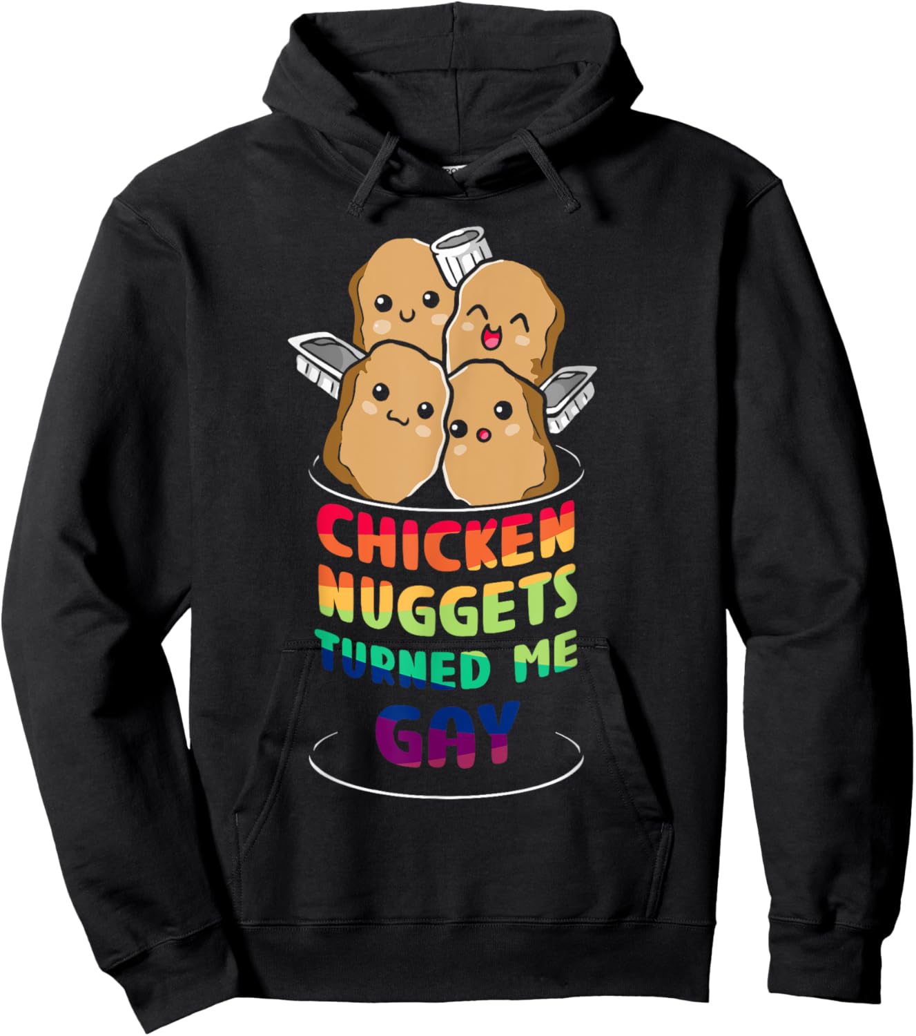 Chicken nuggets turned me gay Hoodie - Hoodie | Black
