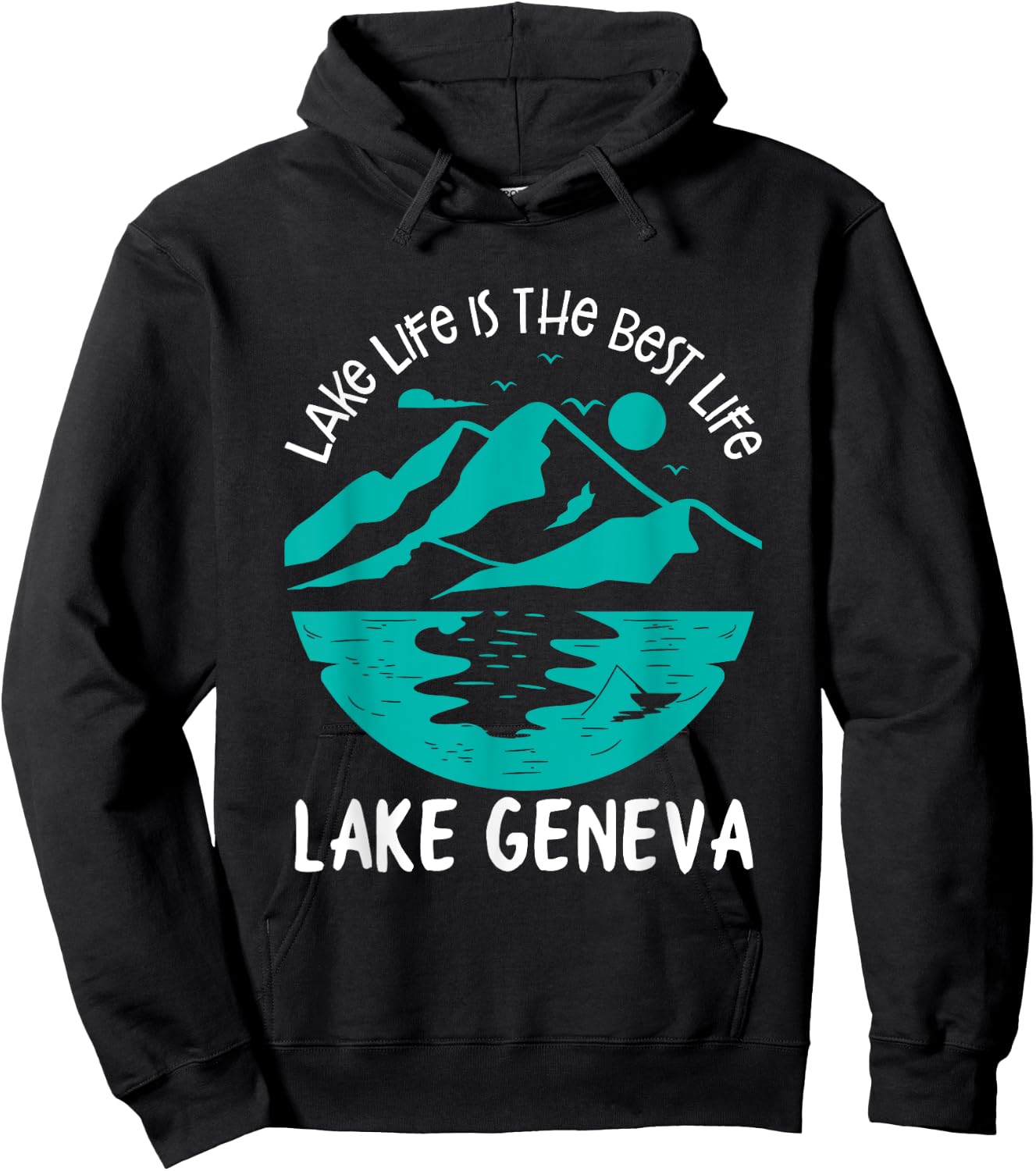 I I Rather Be Fishing at Lake Geneva Fisherman Wisconsin Hoodie - Hoodie | Black