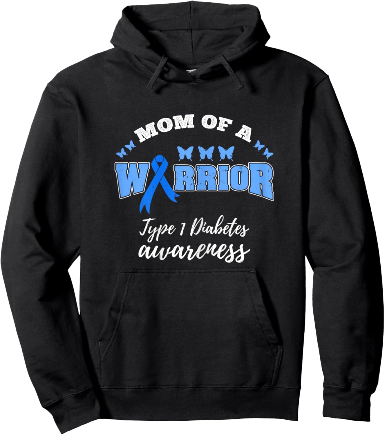 Mom Of A Warrior Type 1 Diabetes Awareness Hoodie - Hoodie | Black