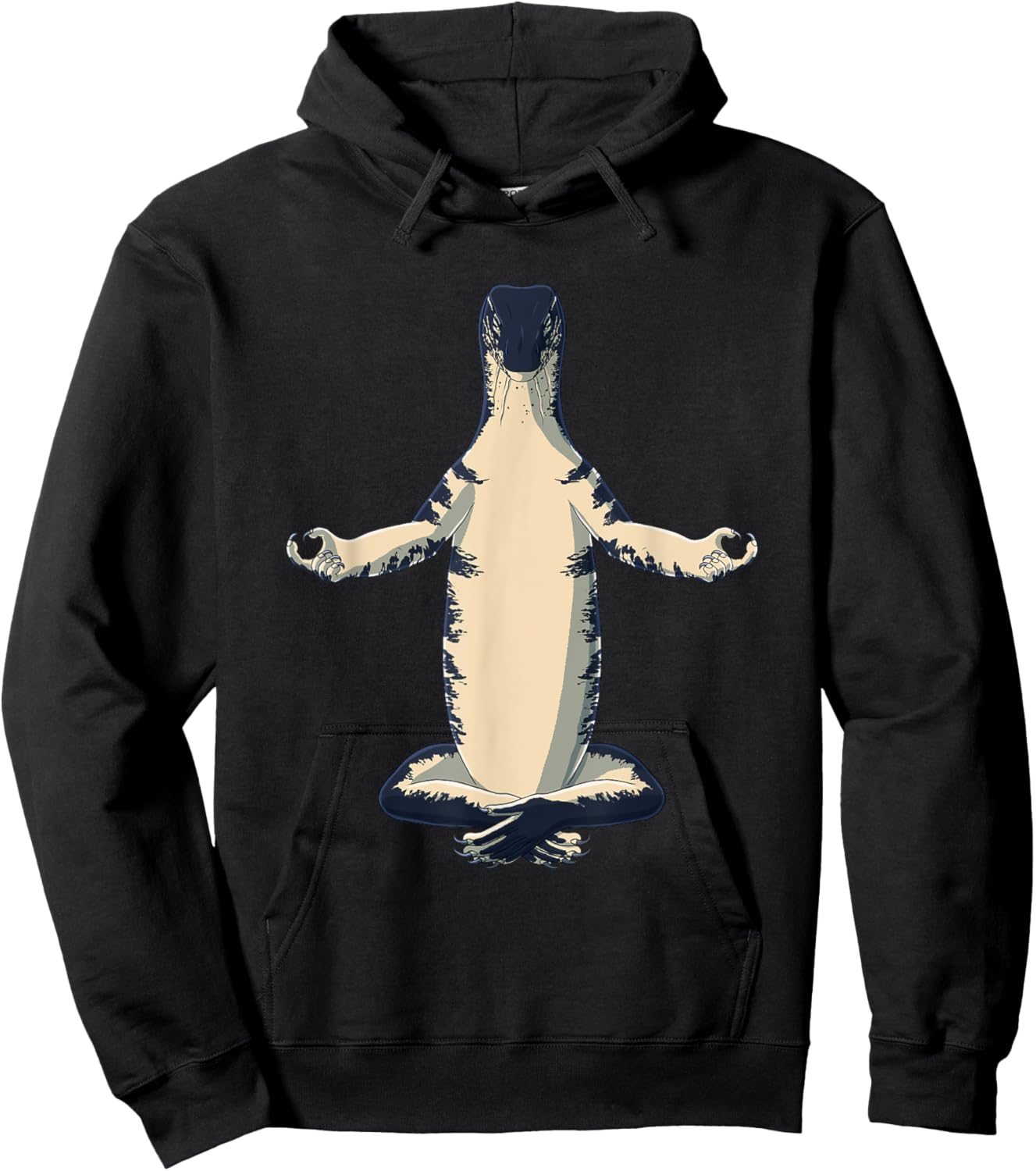 Funny Yoga Reptile Monitor Lizard Hoodie - Hoodie | Black