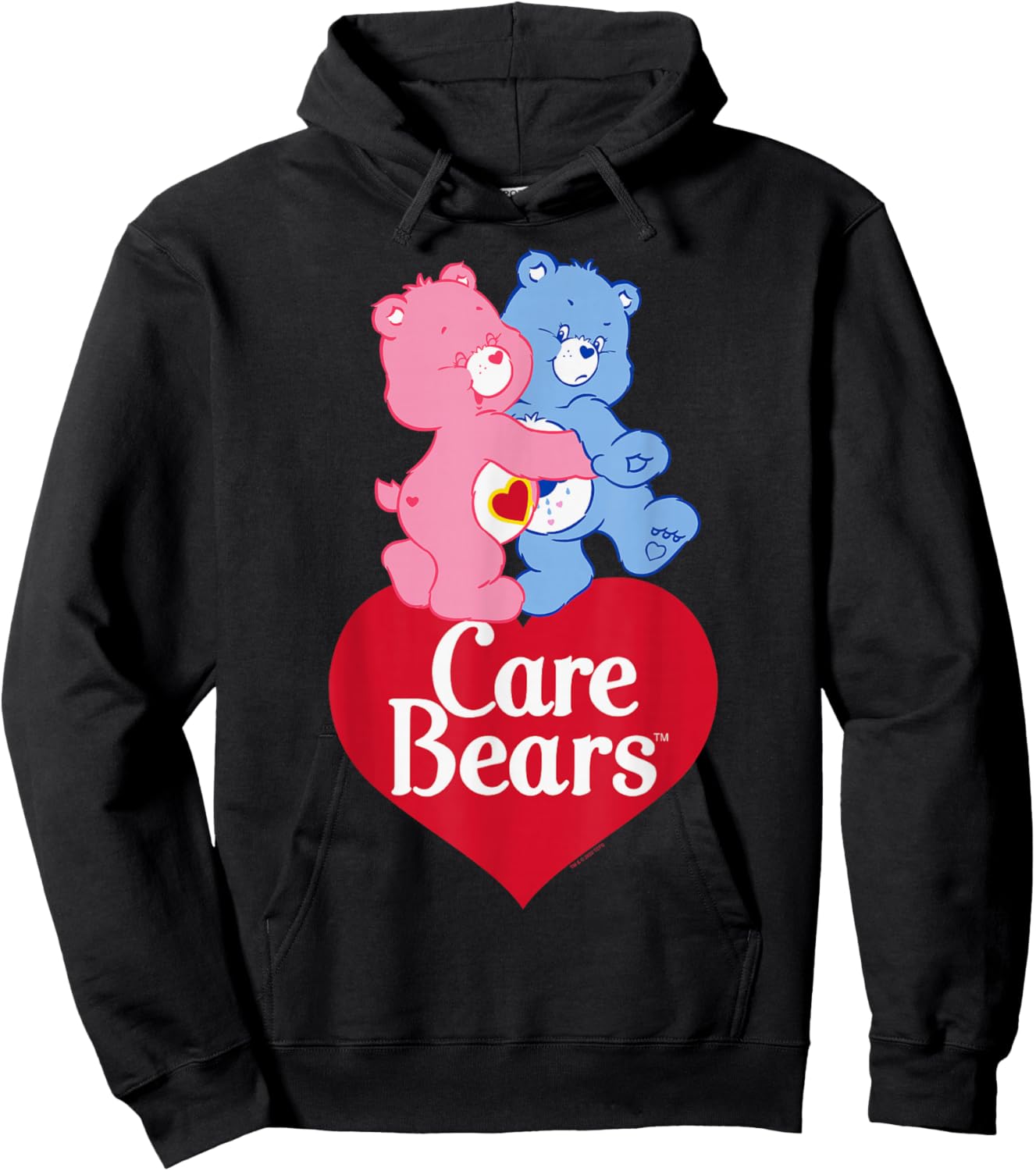 Care Bears Love-A-Lot Bear & Grumpy Valentine Hug Logo Hoodie - Hoodie | Black