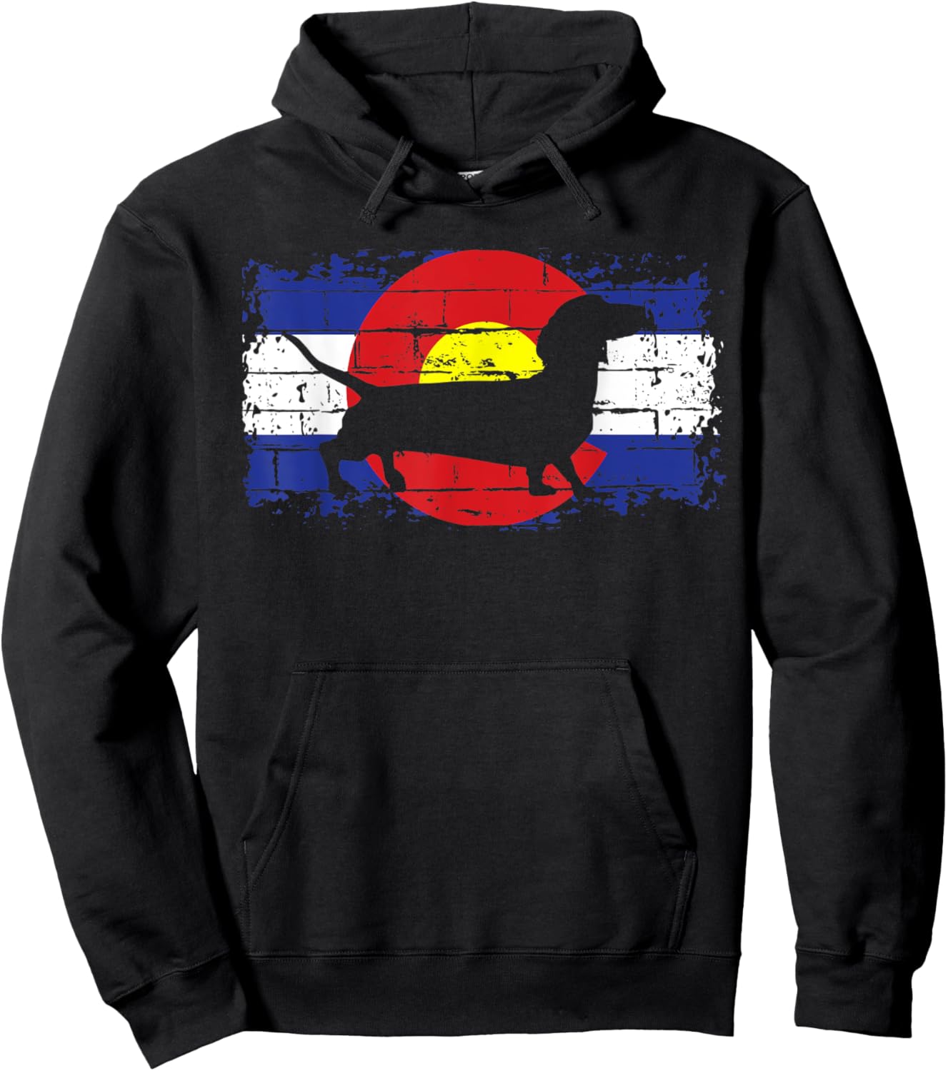 Colorado Flag Dachshund Wiener Dog Lover Pet Owner Doxie Men Women Hoodie - Hoodie | Black