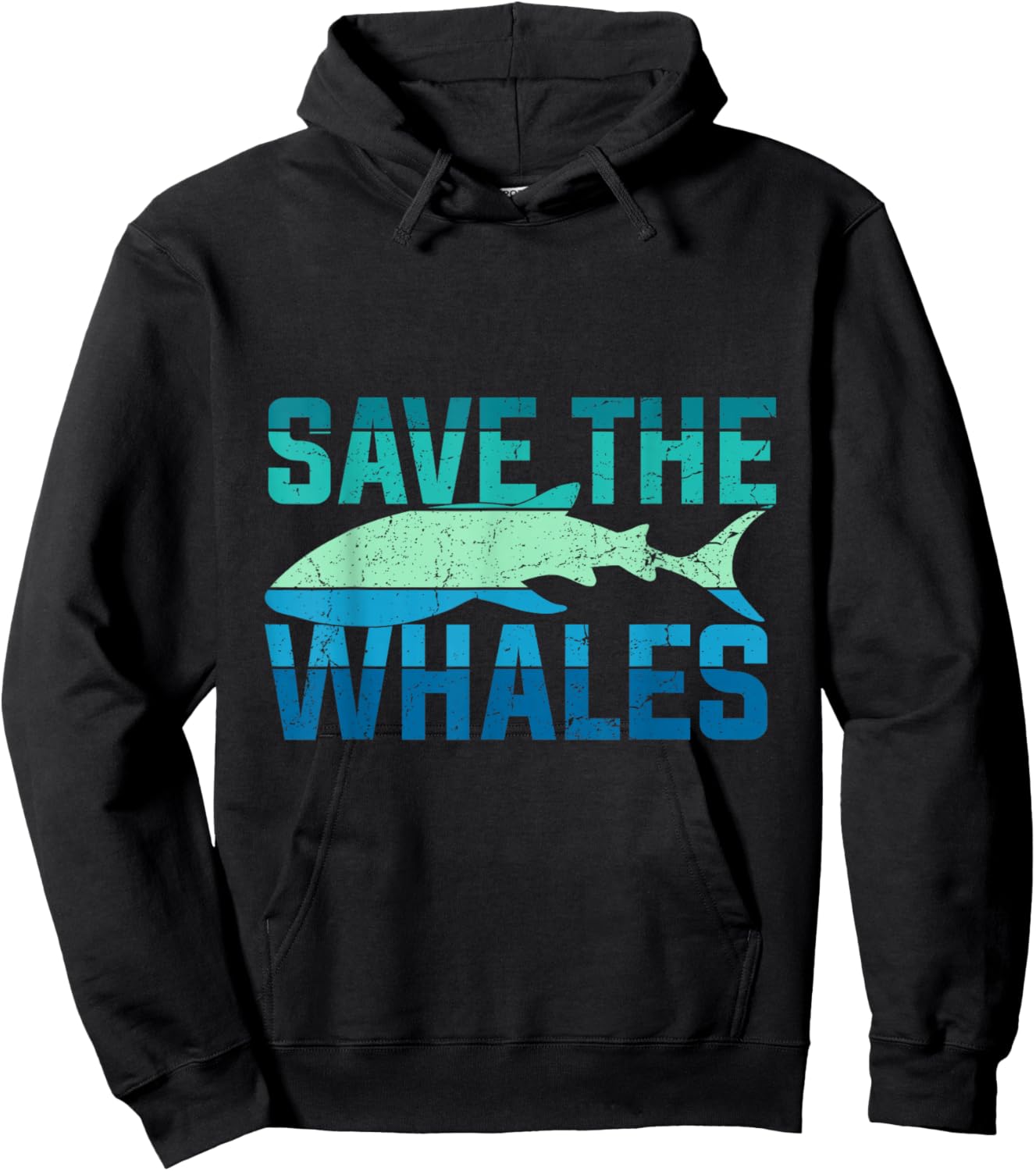 Save The Whales Distressed Vintage Environmentalist Hoodie - Hoodie | Black