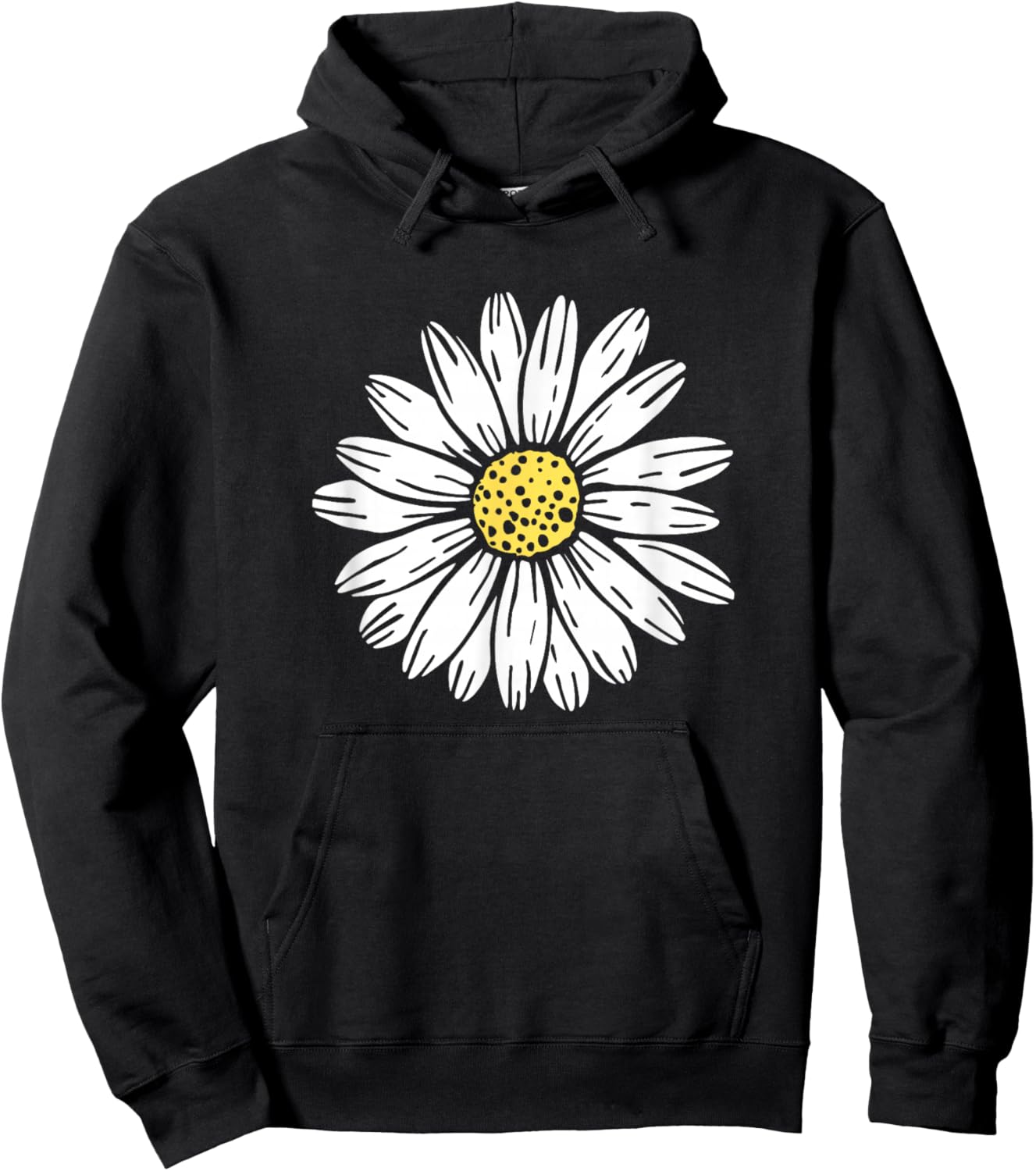 Daisy Flower Design Hoodie - Hoodie | Black
