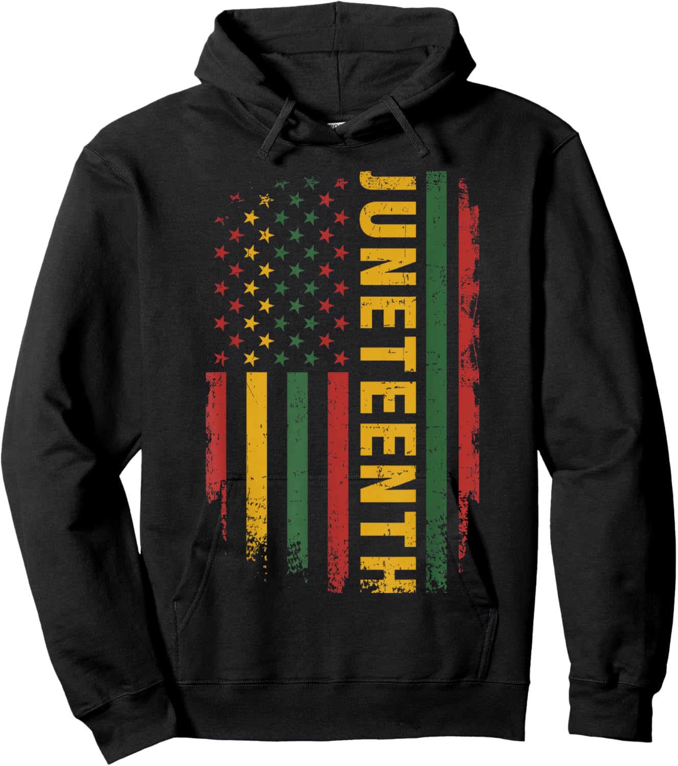American flag pan african colors for celebrating Juneteenth Hoodie - Hoodie | Black