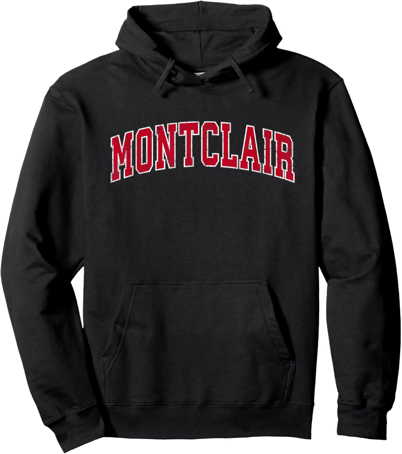 Montclair New Jersey NJ Vintage Sports Design Red Design Hoodie - Hoodie | Black
