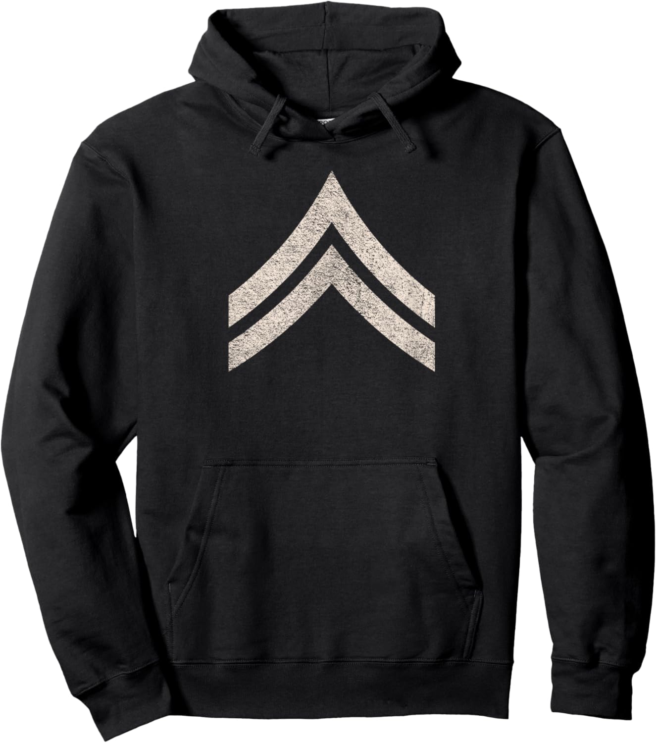 Military Corporal Stripes Rank Insignia Patch Hoodie - Hoodie | Black