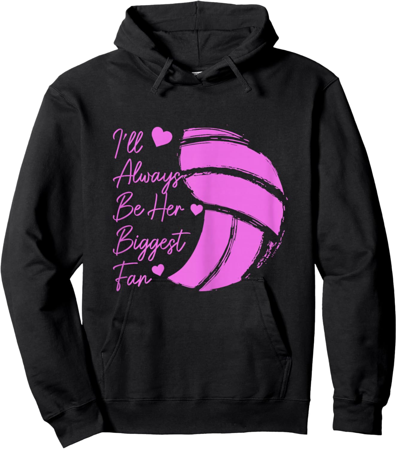 Volleyball Mom Her Biggest Fan Volleyball Daughter Hoodie - Hoodie | Black