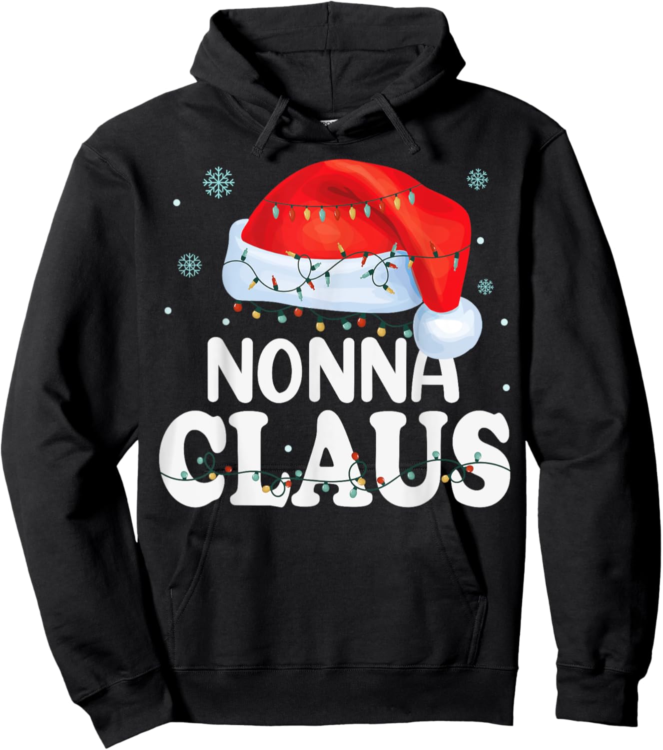 Nonna Claus Xmas Family Matching Funny Grandma Christmas Hoodie - Hoodie | Black