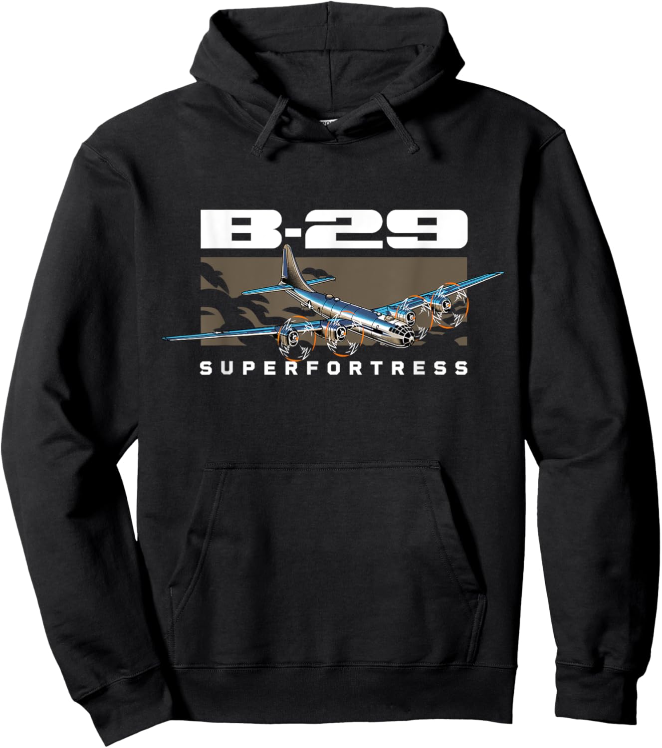 USA Military Warbird Airplane B29 Superfortress Hoodie - Hoodie | Black