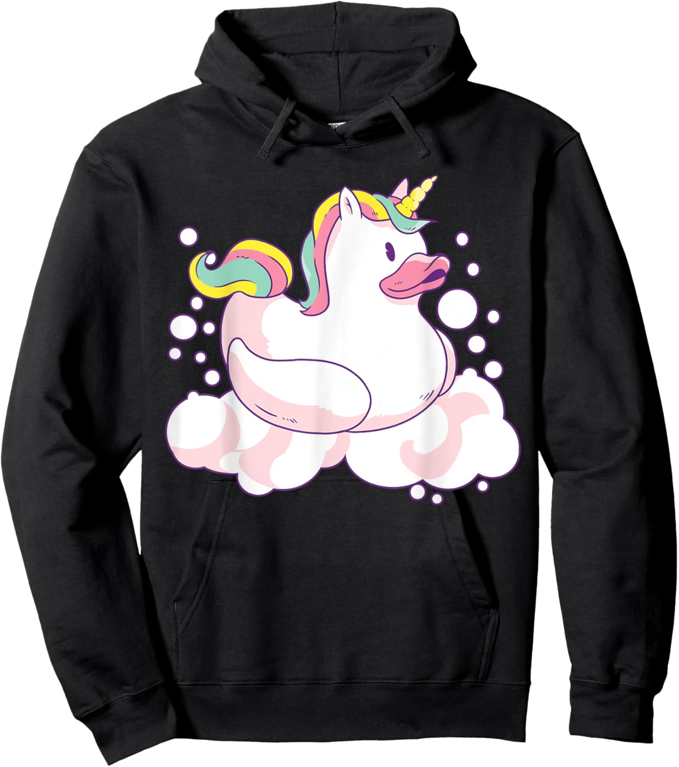 Unicorn Duck Soap Bubbles Rubber Duck Uniduck Hoodie - Hoodie | Black