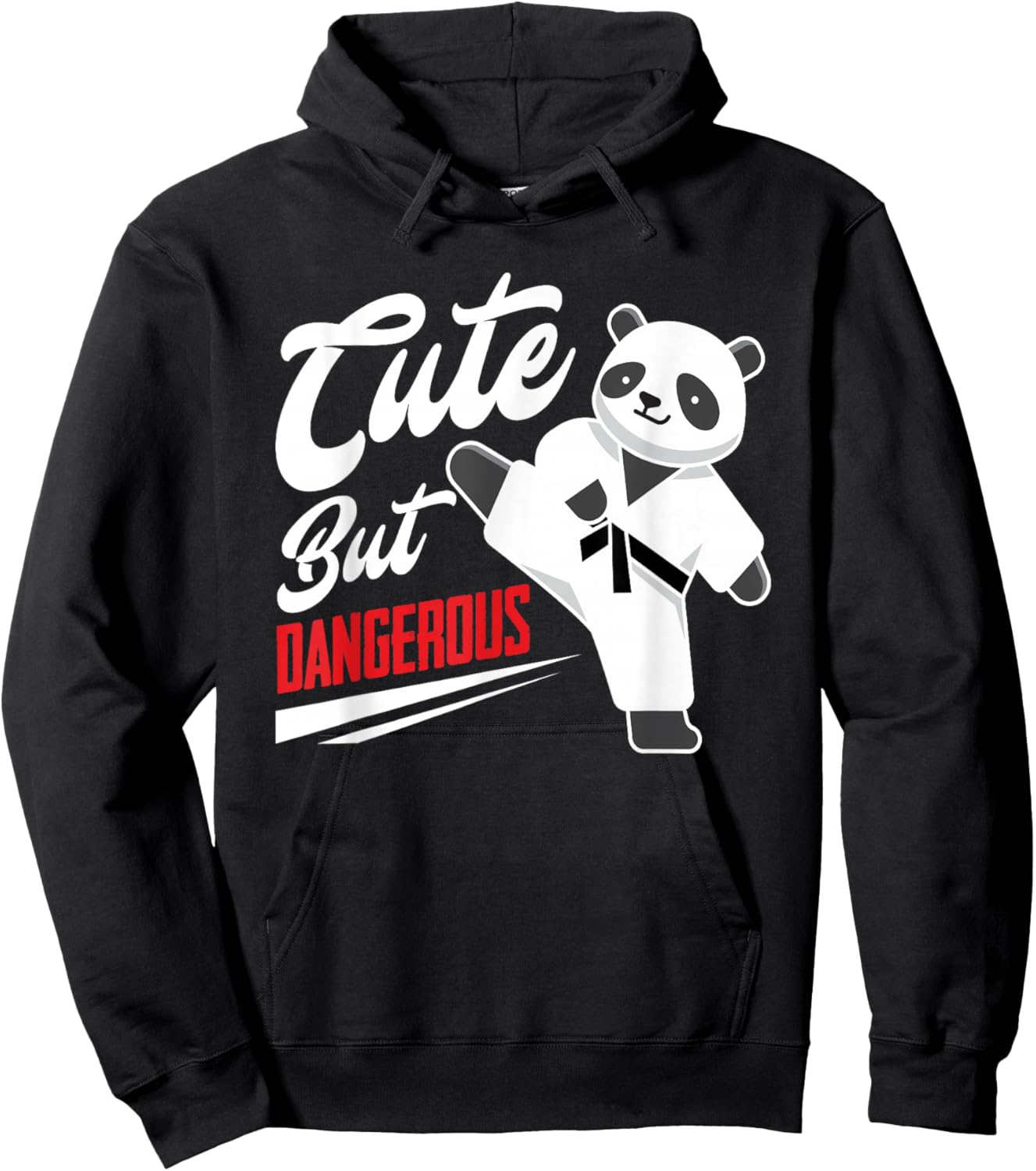 Cute But Dangerous Panda Taekwondo Fighter Funny Taekwondo Hoodie - Hoodie | Black
