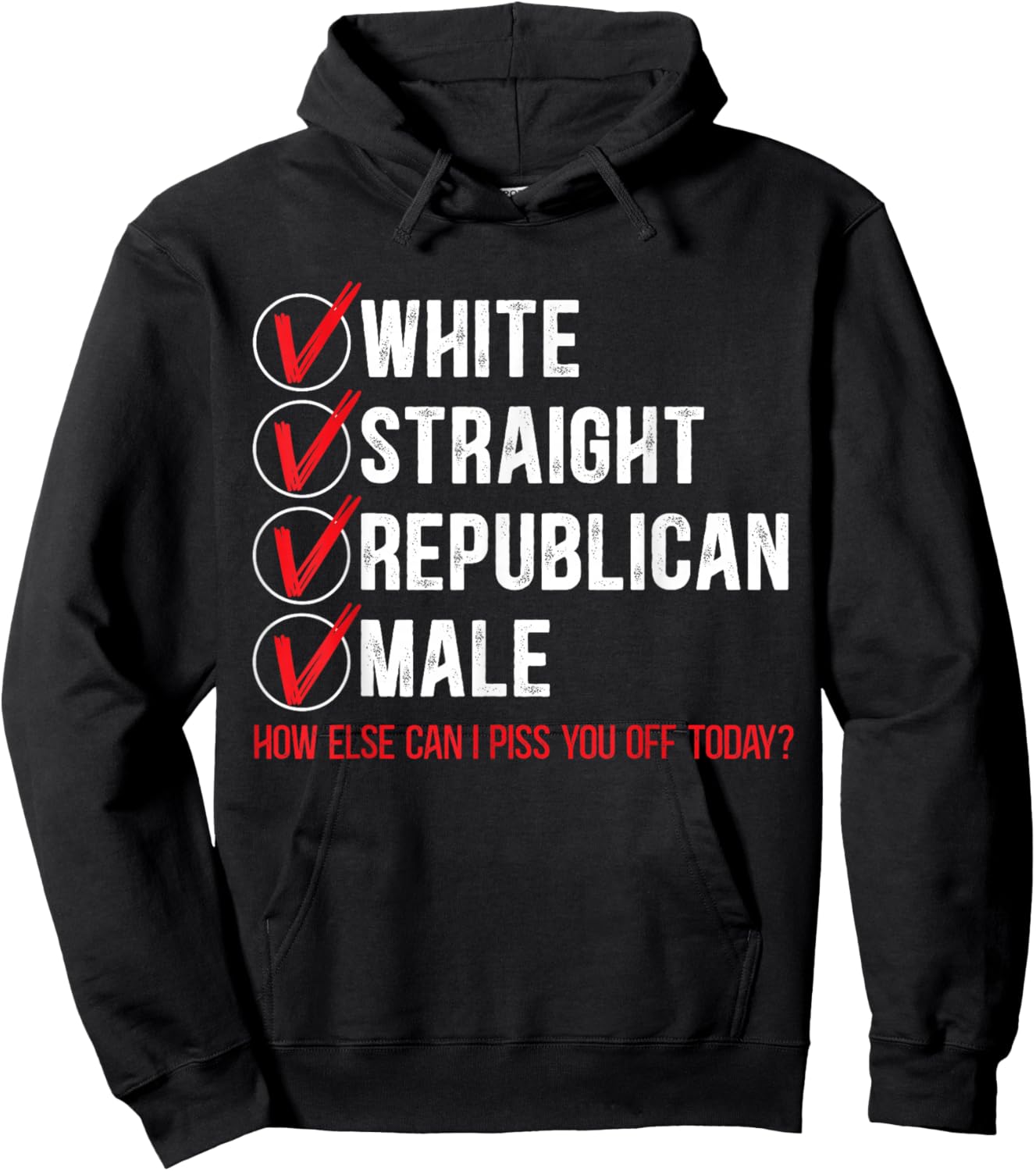 White Straight Republican Male Gift a Proud Republicans Hoodie - Hoodie | Black