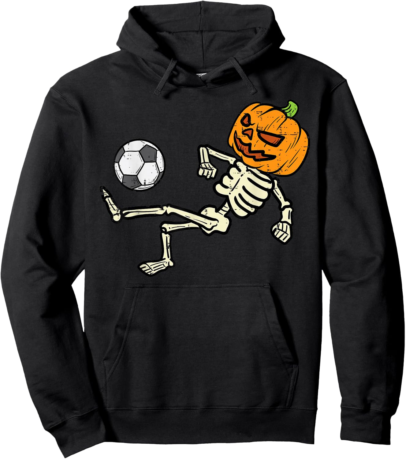 Halloween Soccer Pumpkin Skeleton Football Boys Kids Men Hoodie - Hoodie | Black